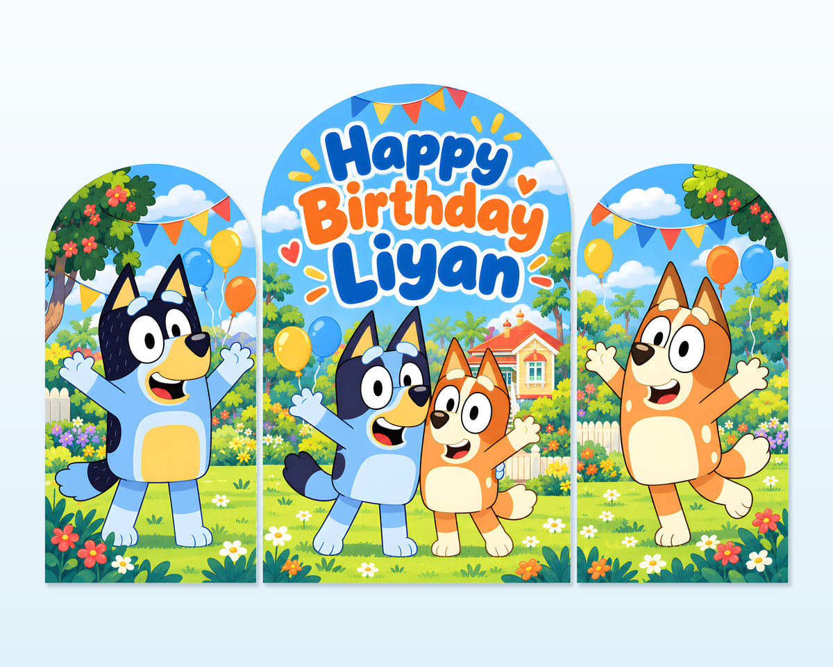 Bluey Theme Arch Backdrop - showcase