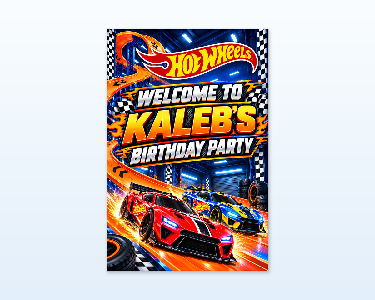 Hot Wheels Theme Personalized Welcome Board - showcase