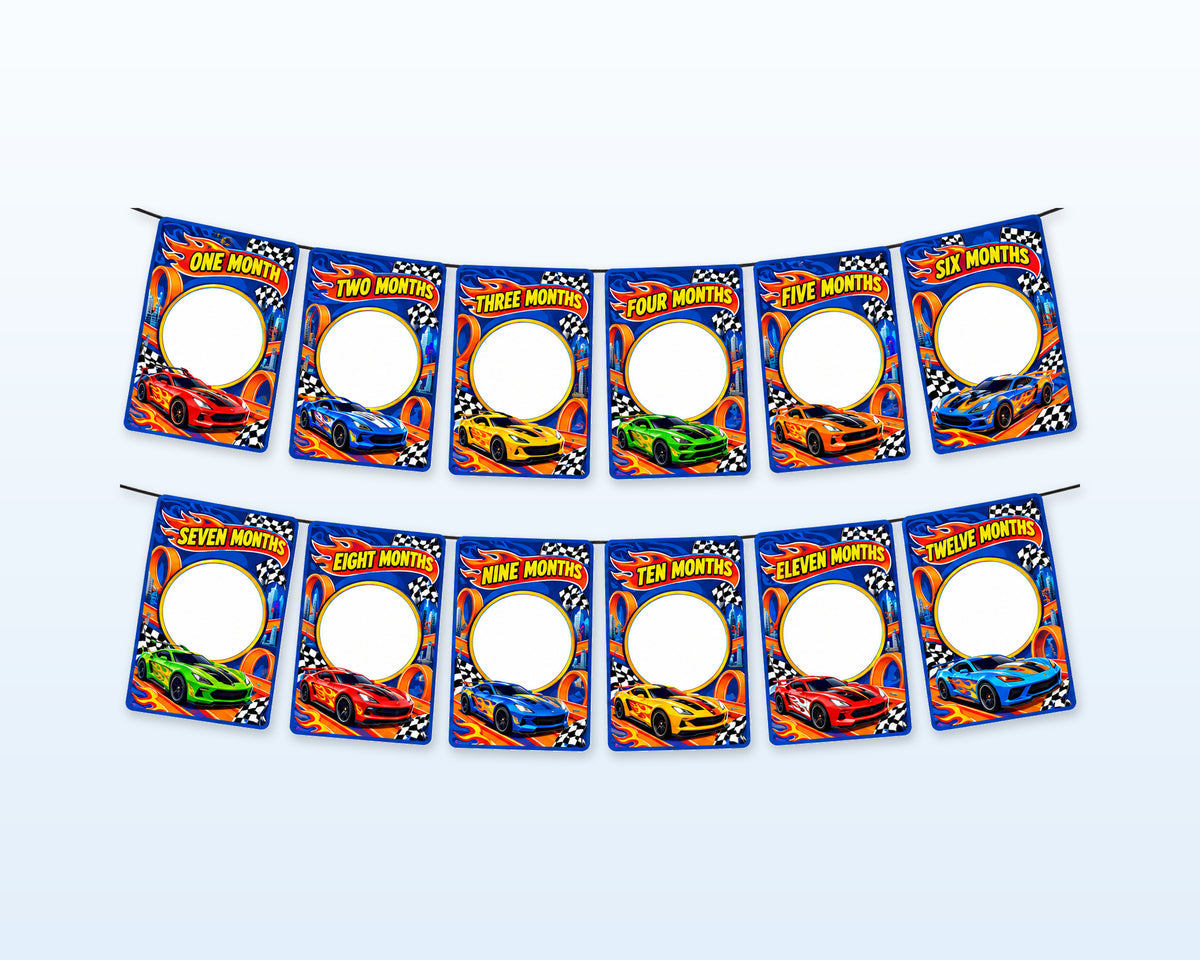 Hot Wheels Theme 12 Months Photo Banner - showcase