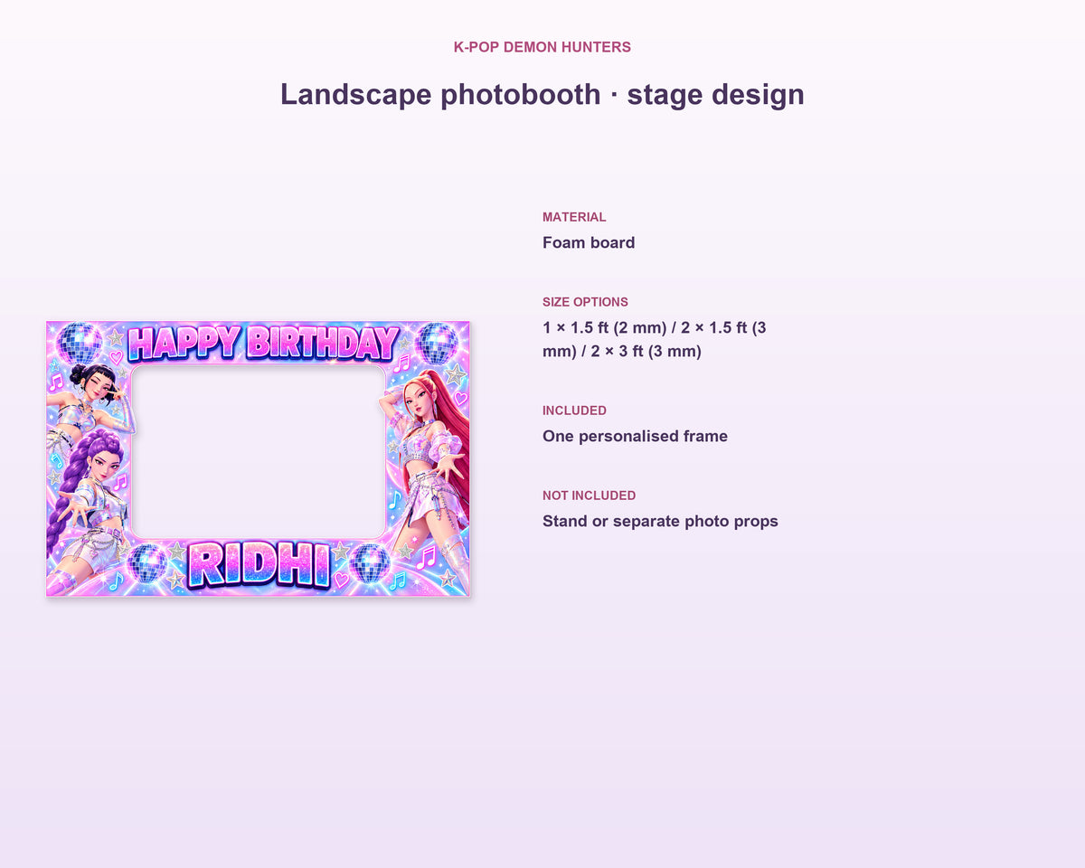 K-Pop Demon Hunters Theme Personalized Photobooth - Stage Design - product details