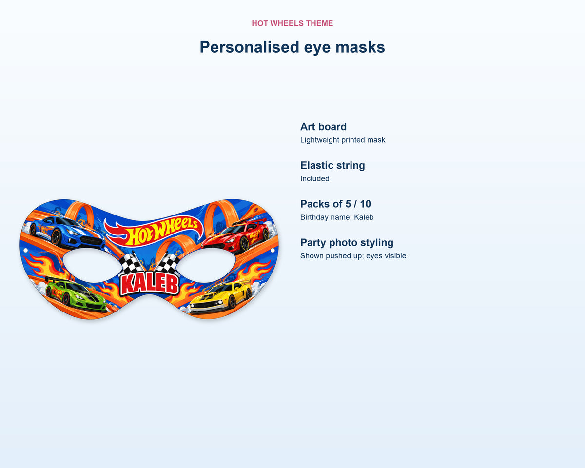 Hot Wheels Theme Personalized Eye Mask - product details