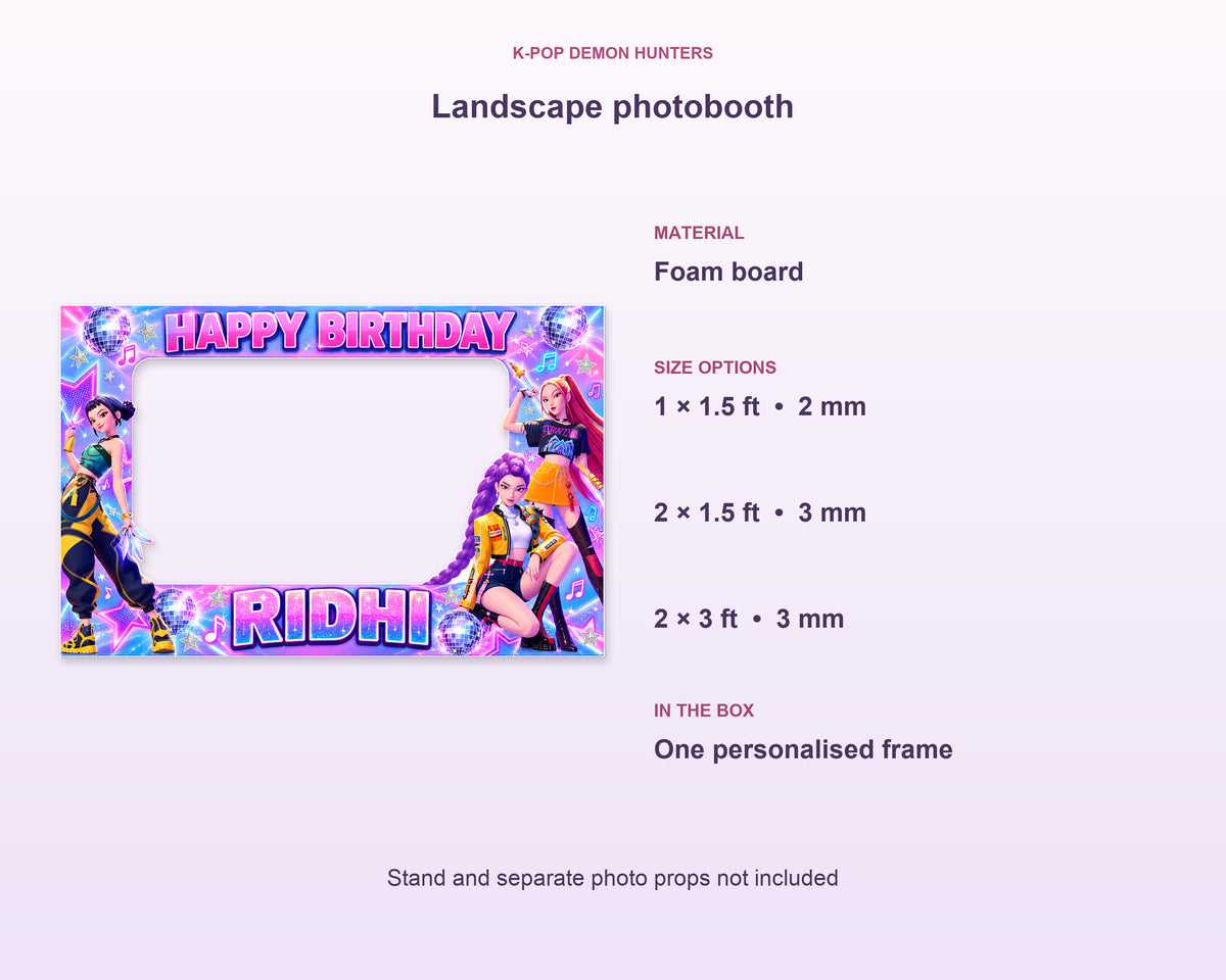 K-Pop Demon Hunters Theme Personalized Photobooth - product details