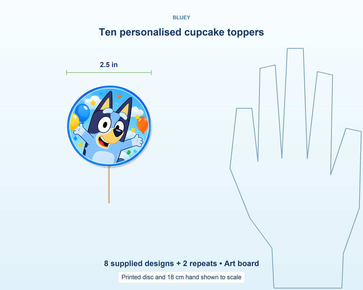 Bluey Theme Cup Cake Topper - product details
