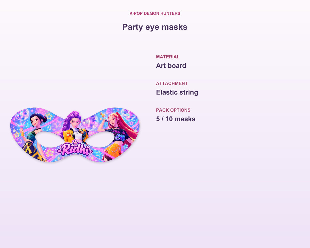 K-Pop Demon Hunters Theme Personalized Eye Mask - product details