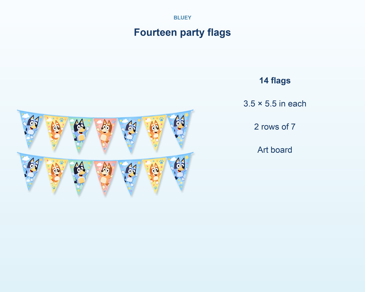 Bluey Theme Flag Hanging - product details