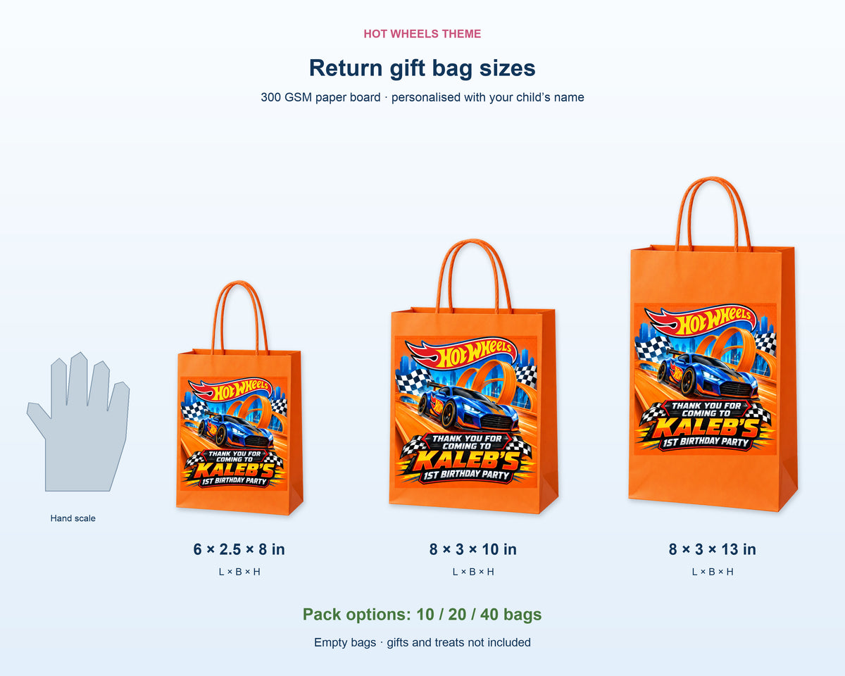 Hot Wheels Theme Return Gift Bag - product details