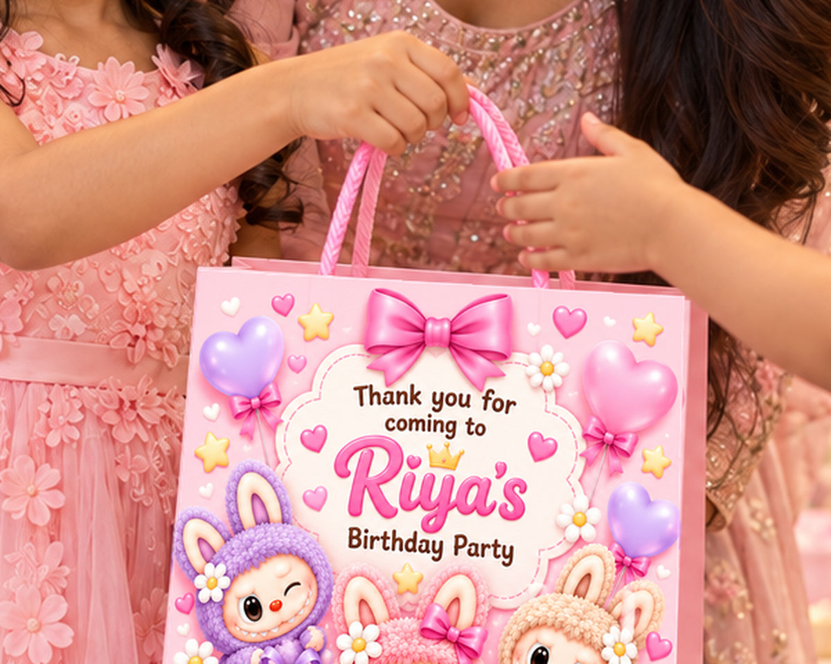 Labubu Theme Return Gift Bag - at the party