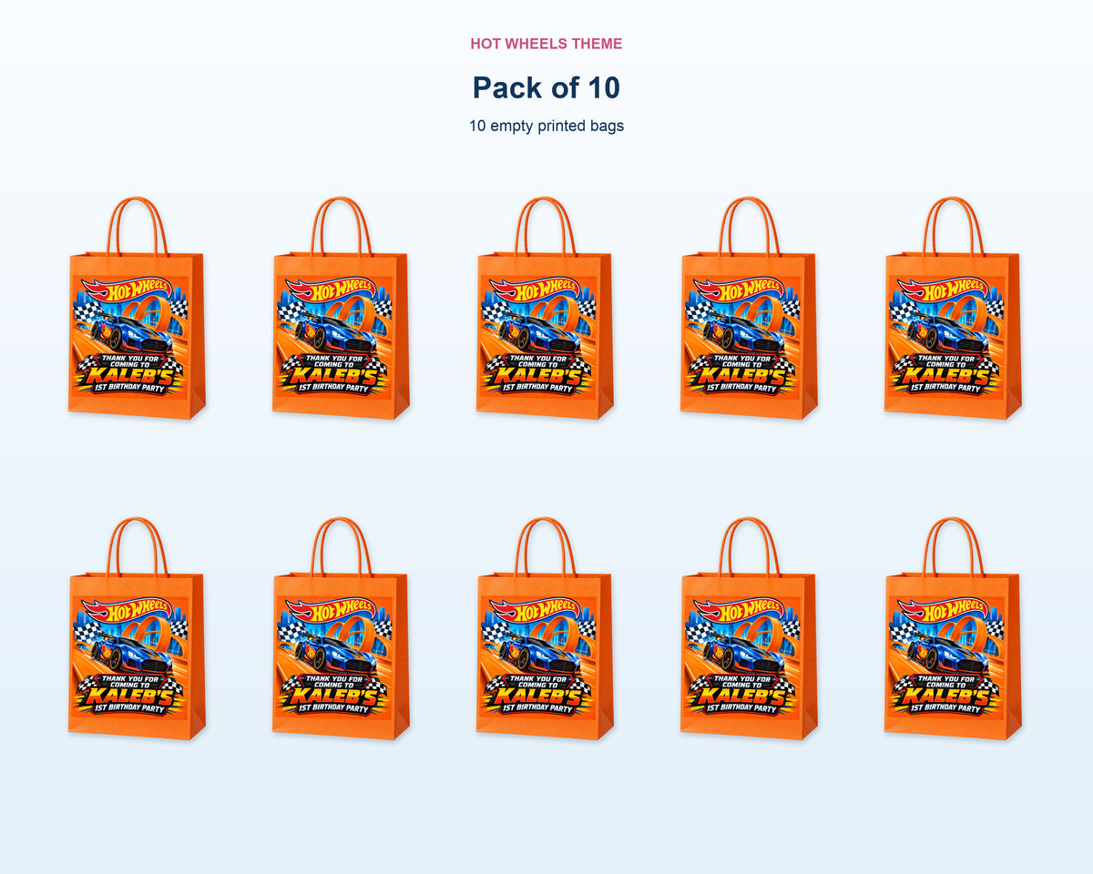 Hot Wheels Theme Return Gift Bag - pack of 10