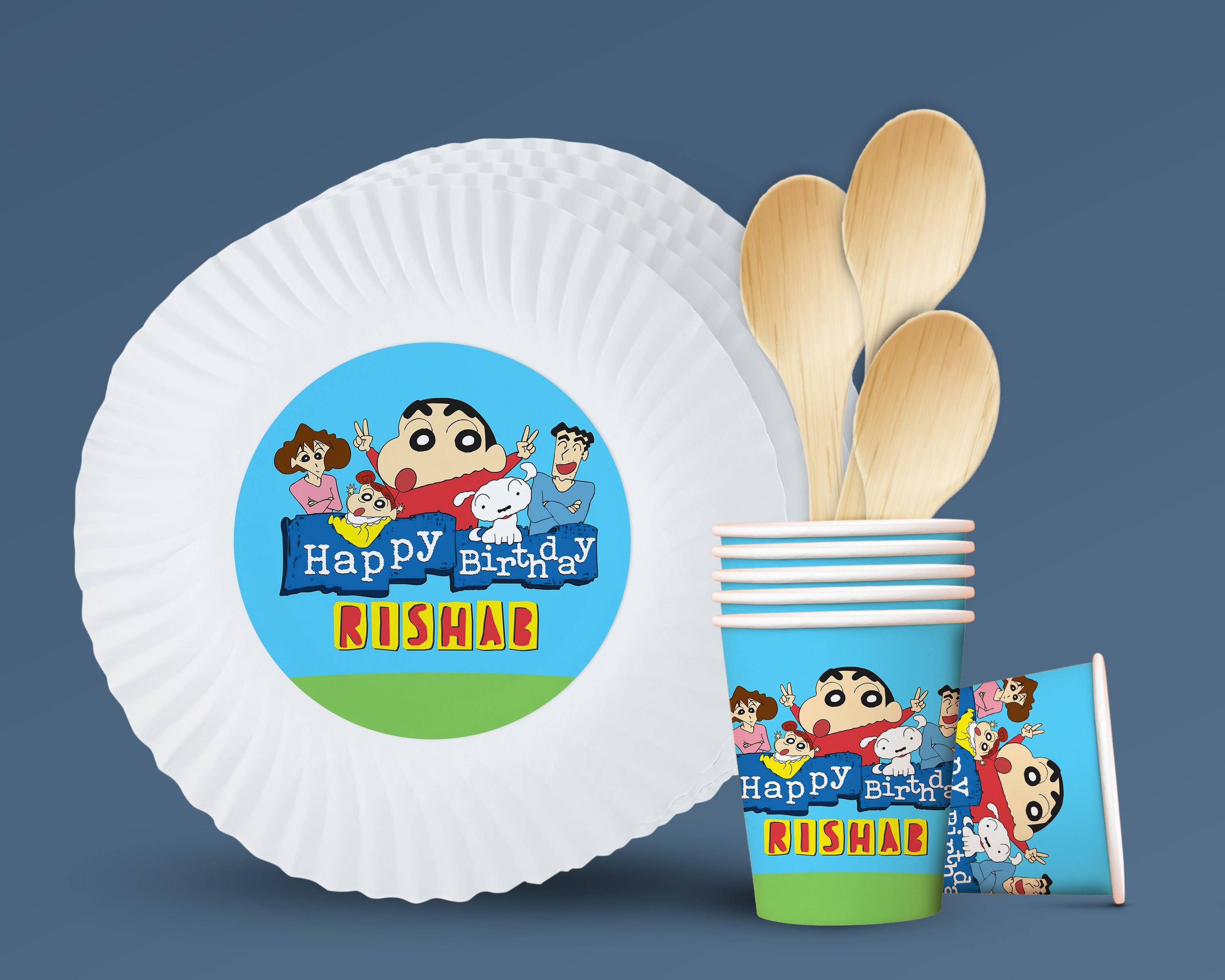 PSI Shinchan Theme Party Cups and Plates Combo