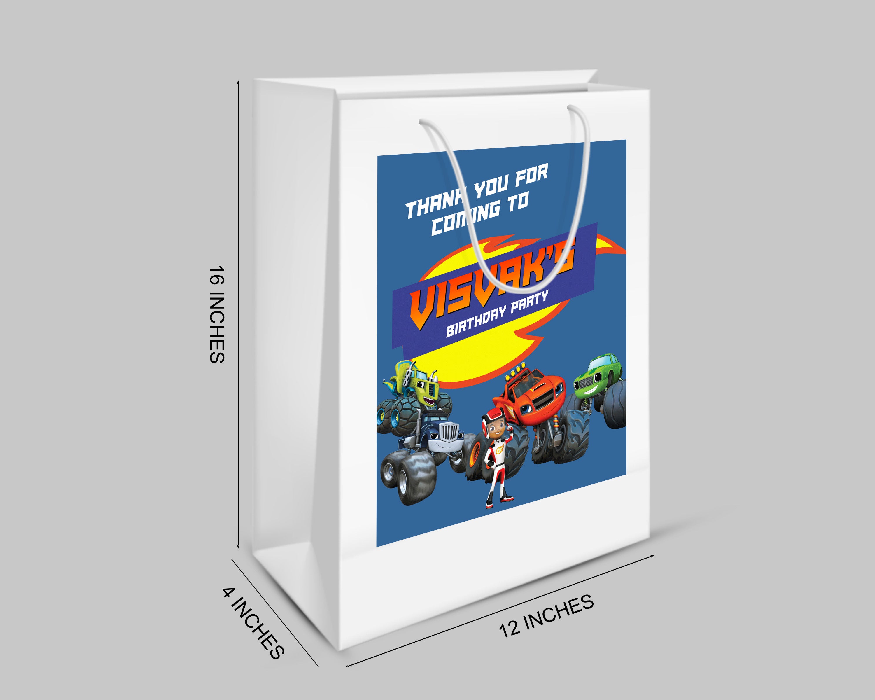 Blaze And The Monster Machines Theme Oversized Return Gift Bag - image 2 of 5 | Party Supplies India