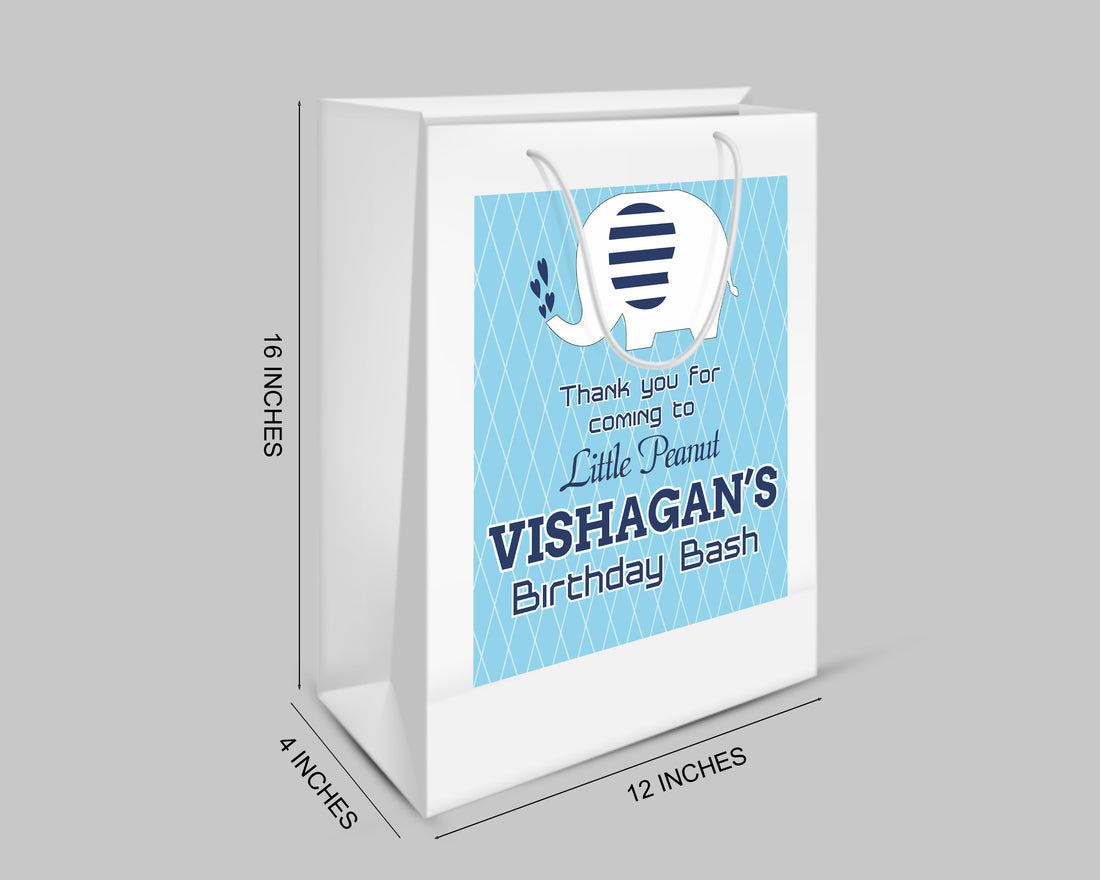 Blue Elpehant Theme Oversized Return Gift Bag