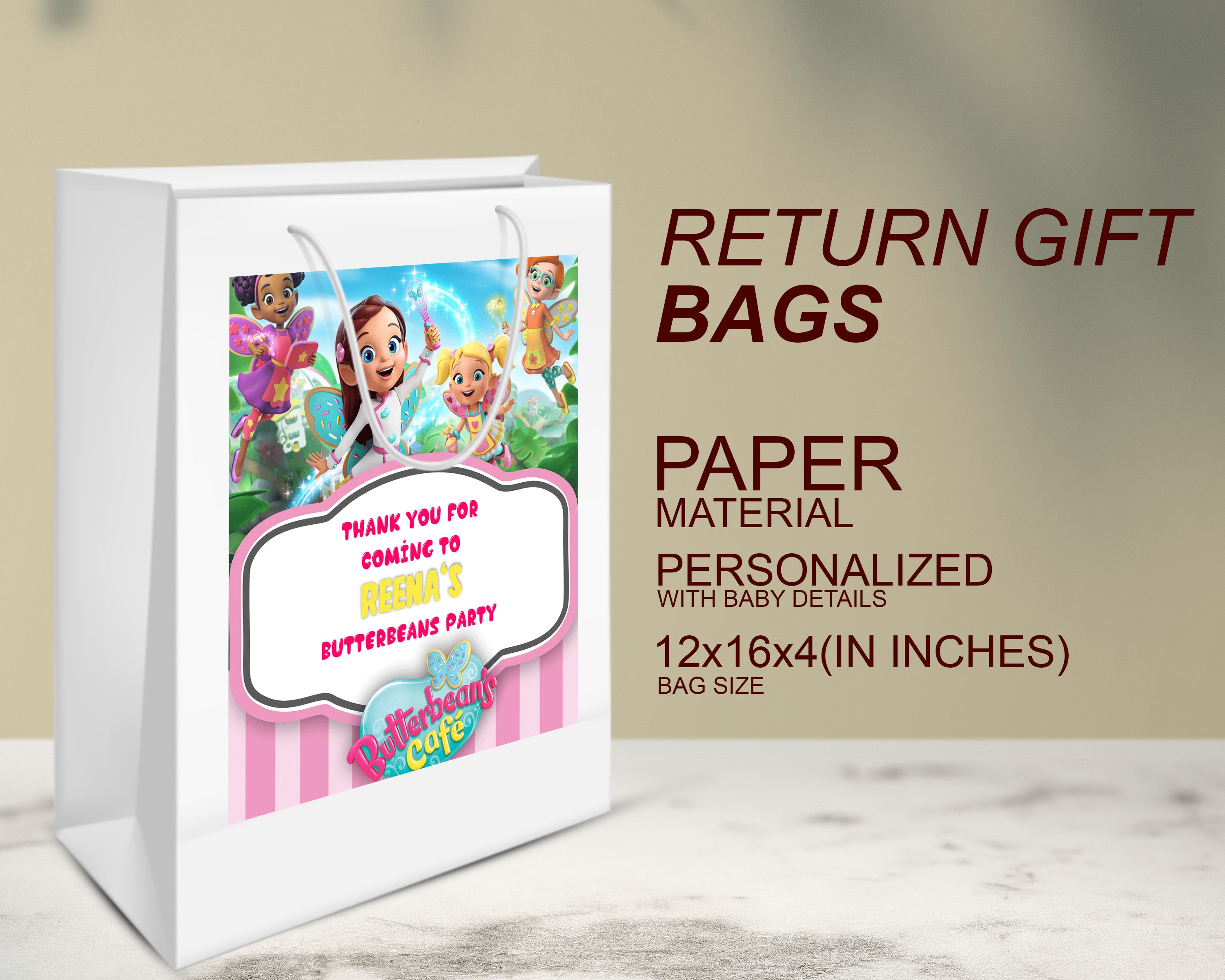 Butter Beans Theme Oversized Return Gift Bag - image 3 of 5 | Party Supplies India