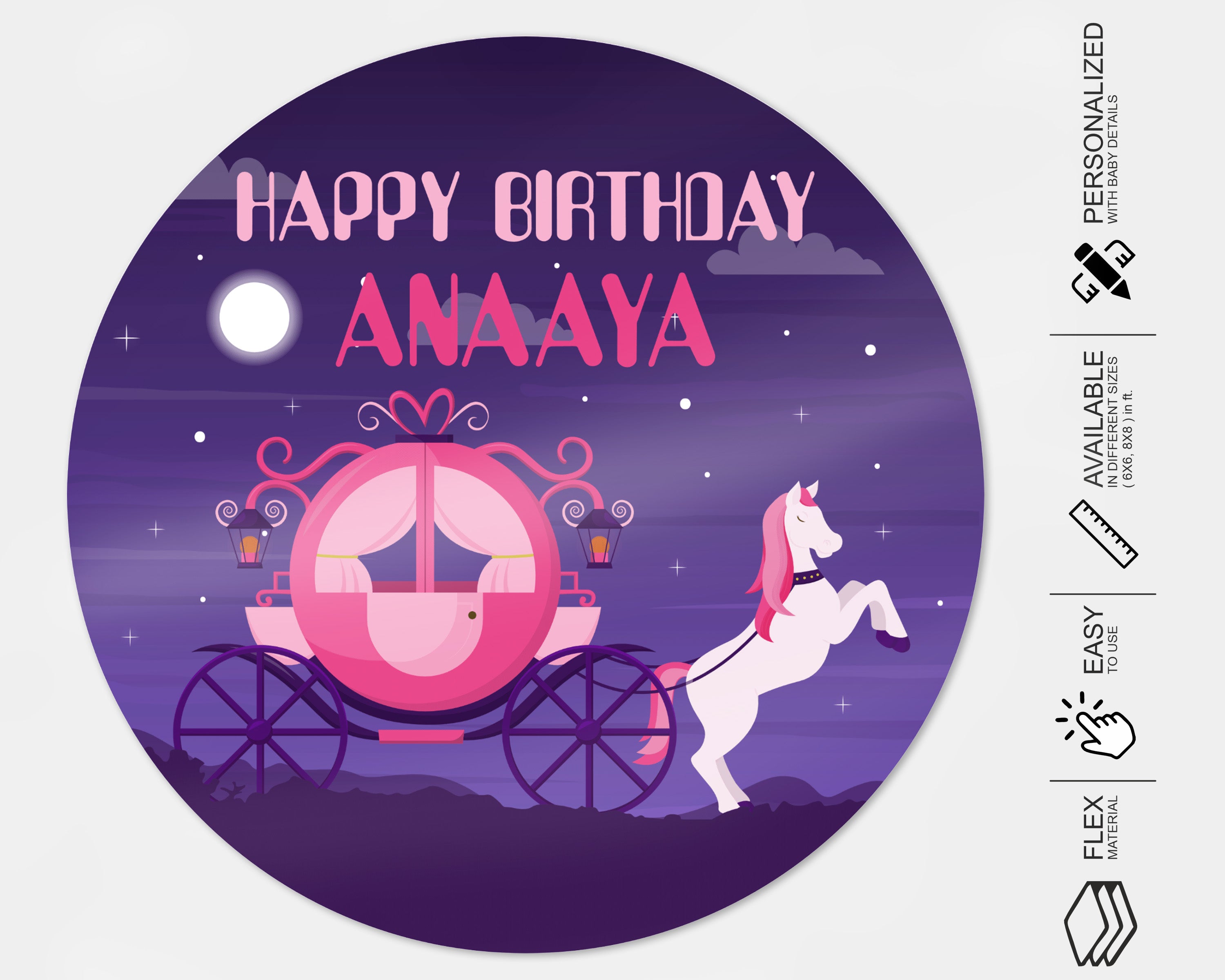 Princess Theme Customized Round Backdrop