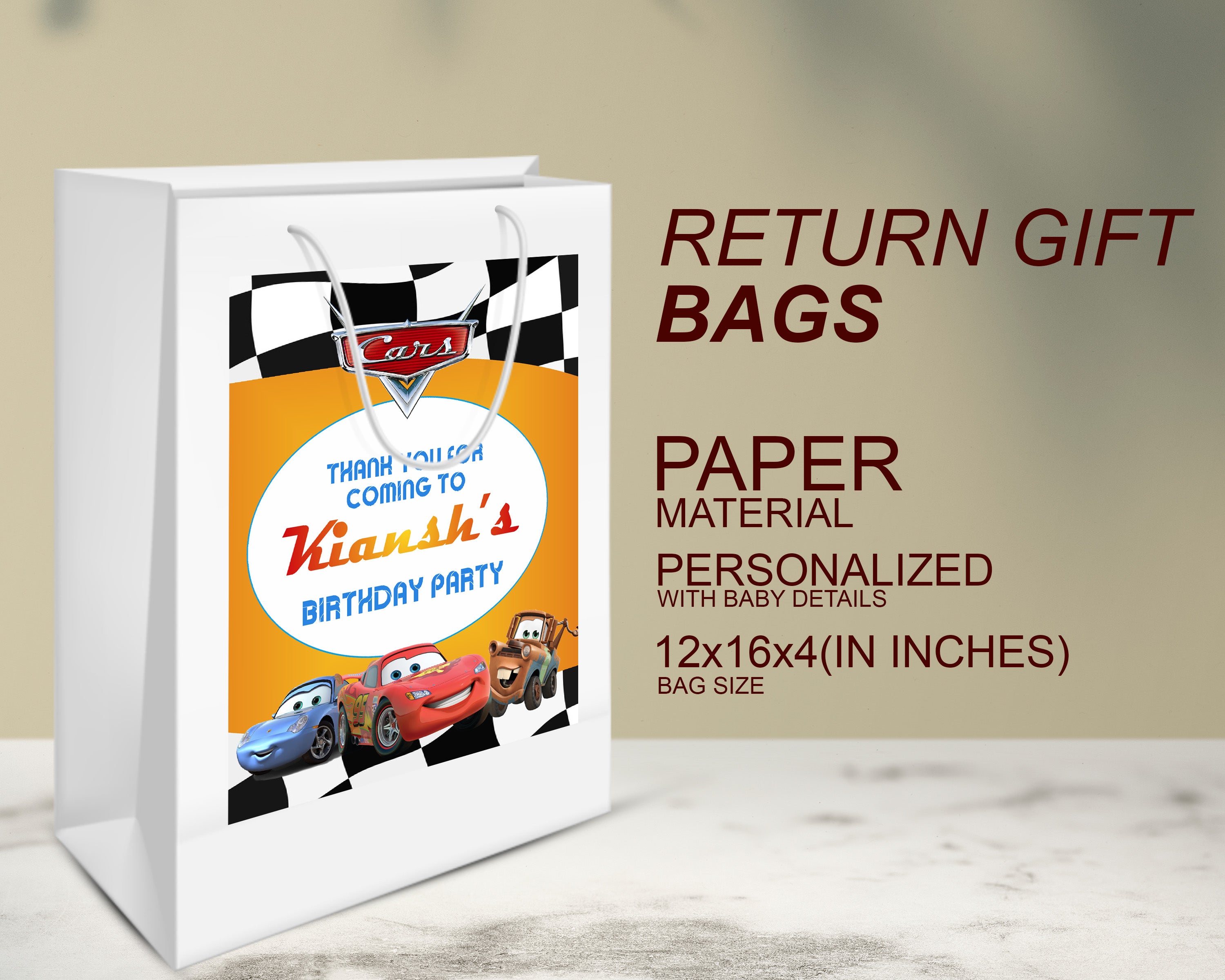 Car Theme Oversized Return Gift Bag - image 3 of 5 | Party Supplies India