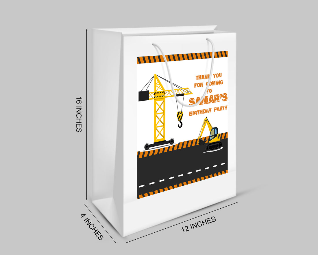 Construction Theme Oversized Return Gift Bag