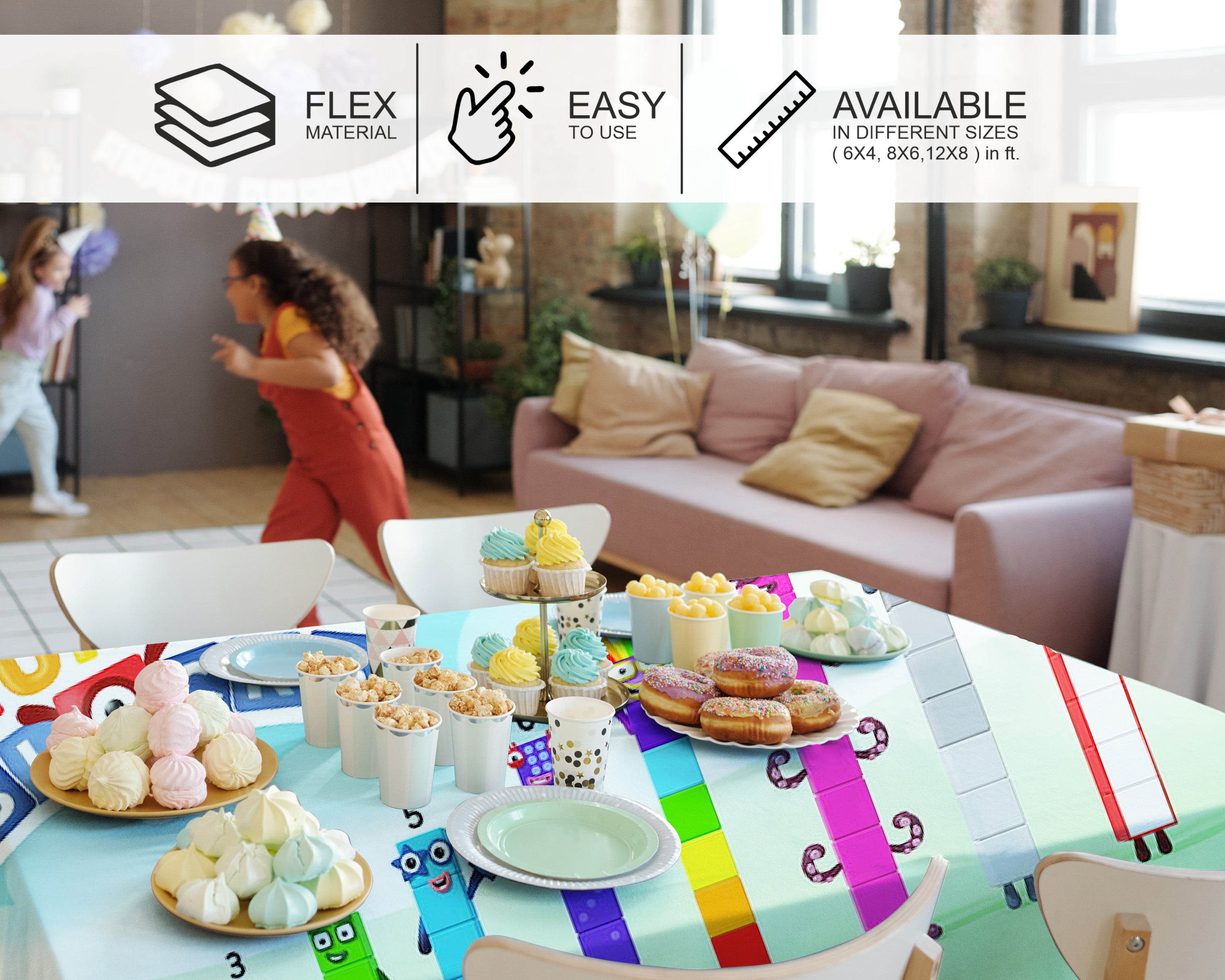 Number Blocks Theme Cake Tablecover