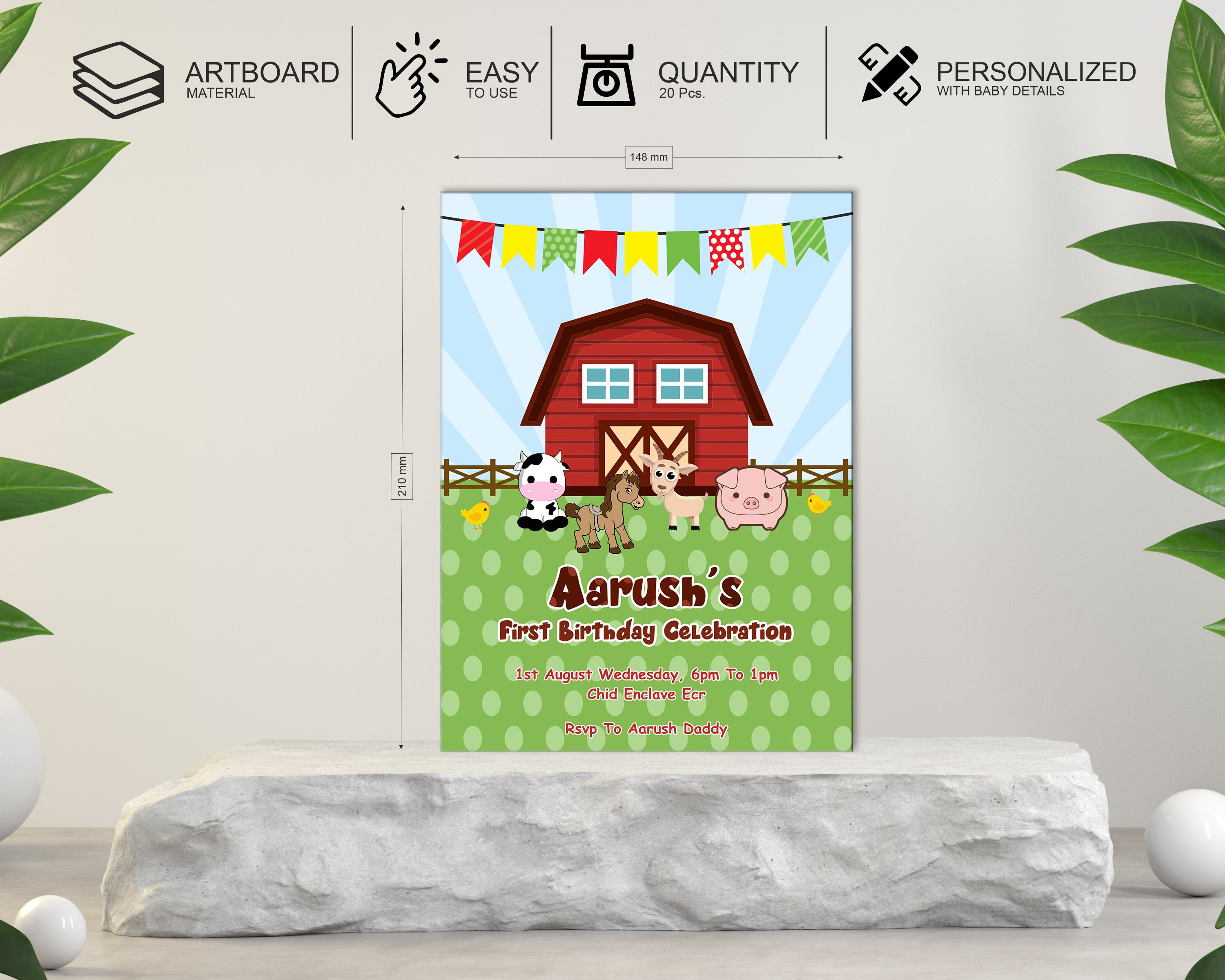 Farm Theme Personalized Invite
