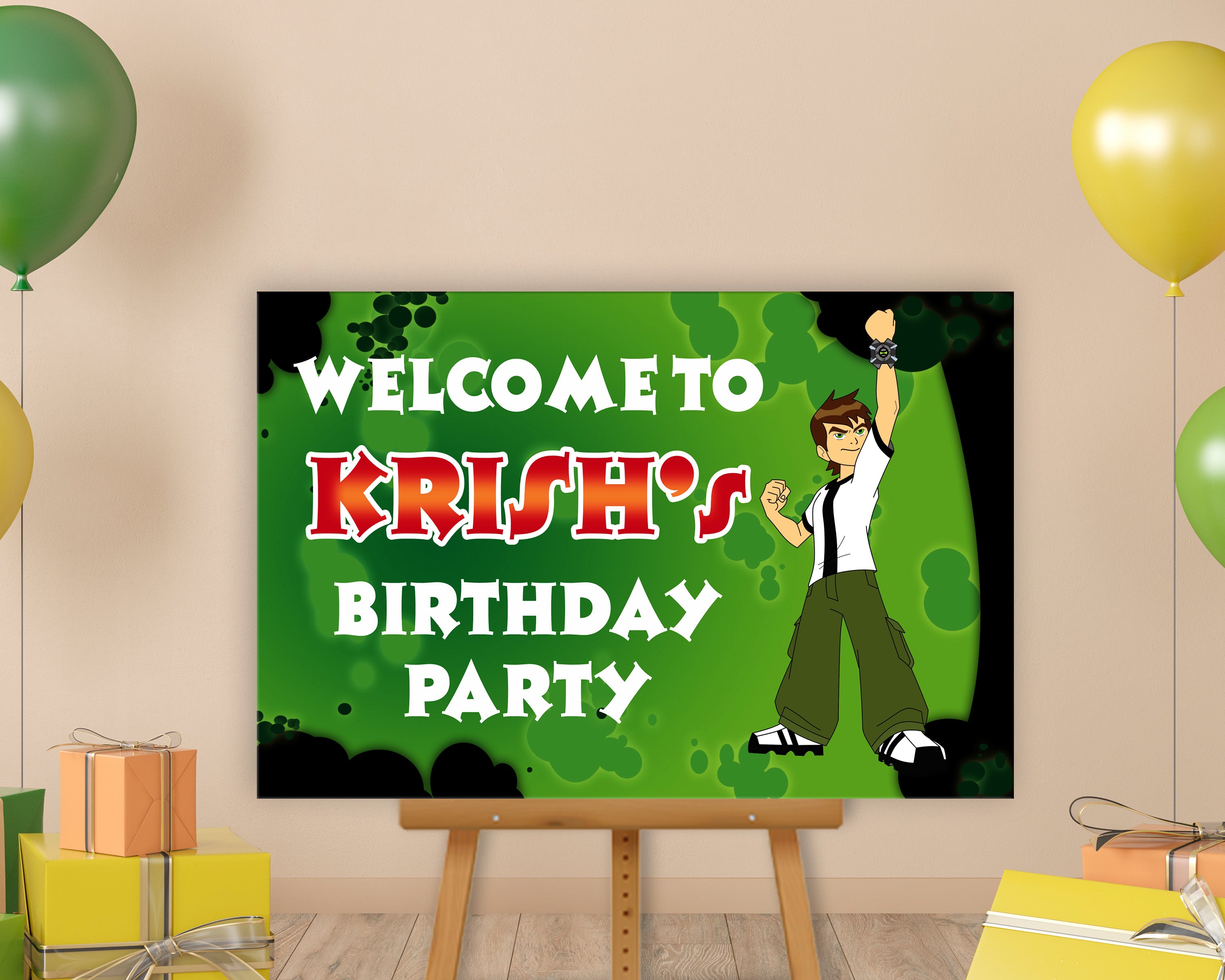 Ben 10 Theme Customized Welcome Board - image 1 of 3 | Party Supplies India