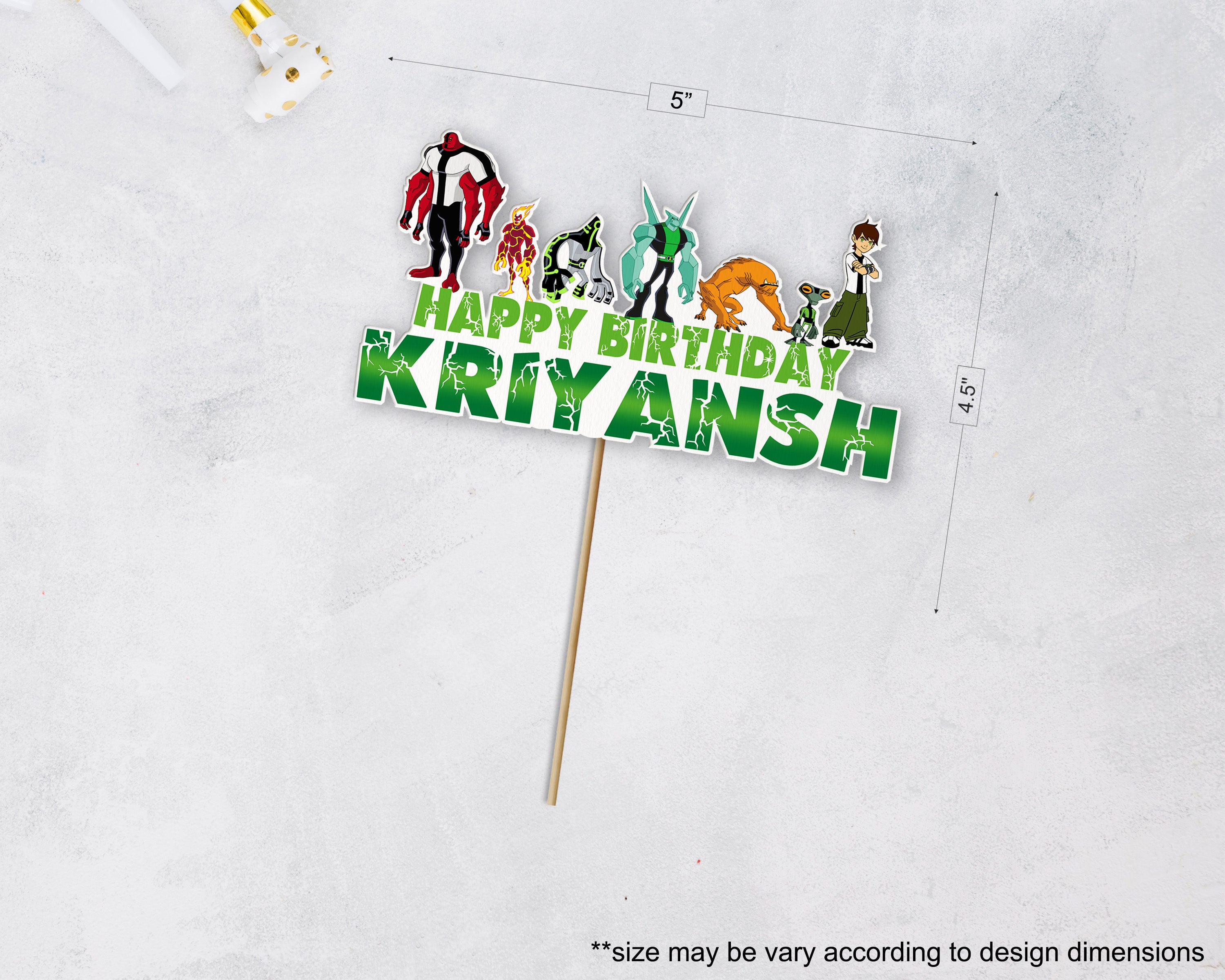 Ben 10 Theme Customize Cake Topper