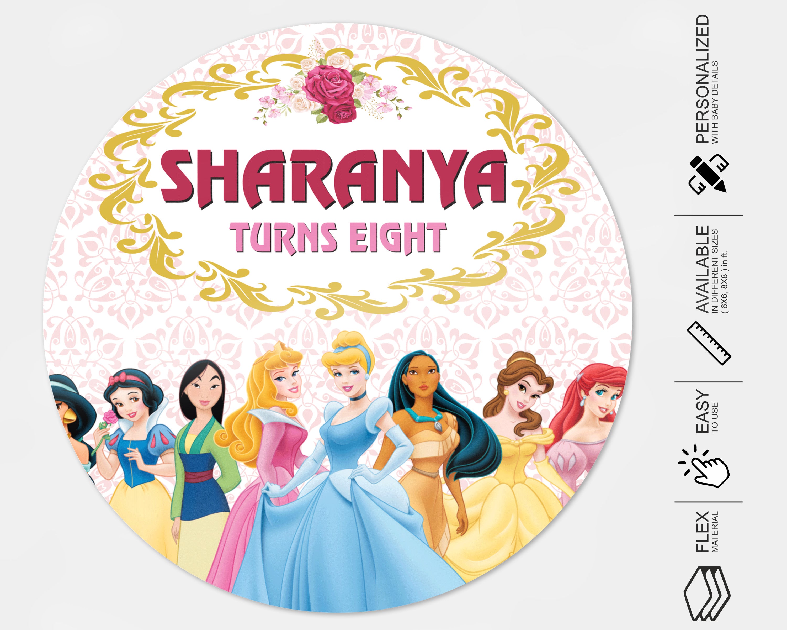 Princess Theme Round Backdrop