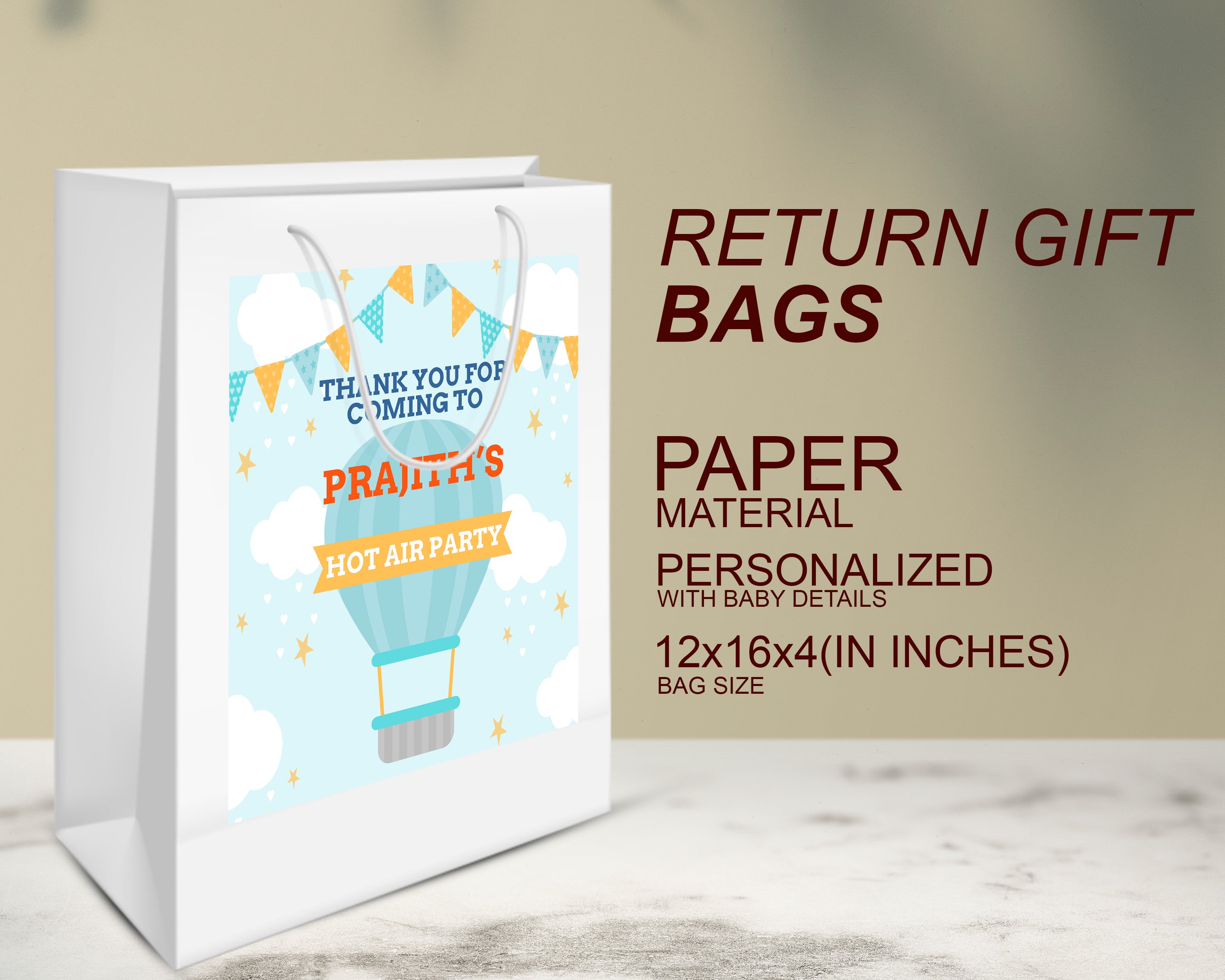 Hot Air Boy theme Oversized Return Gift Bag - image 3 of 5 | Party Supplies India