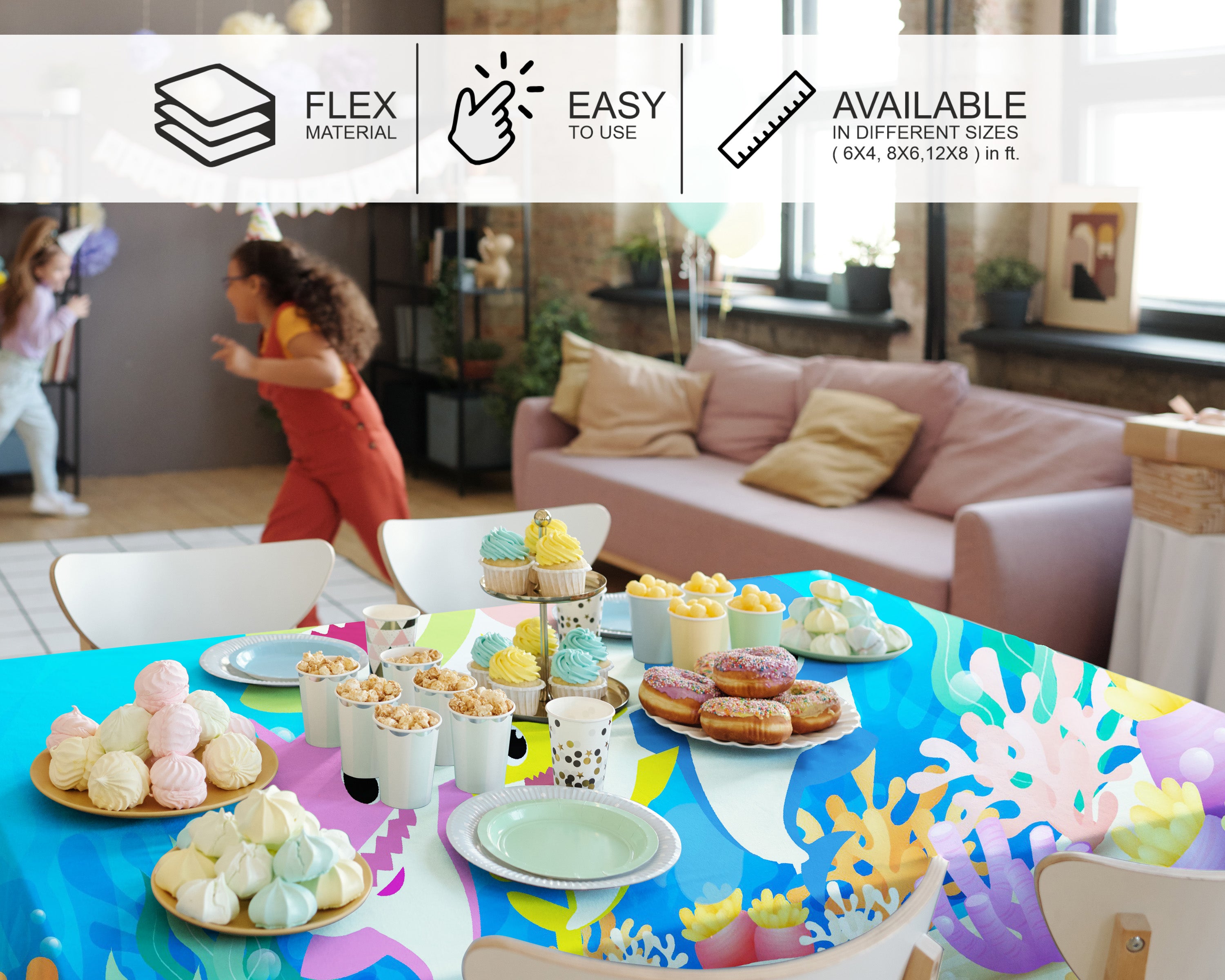 Shark Theme Cake Tablecover