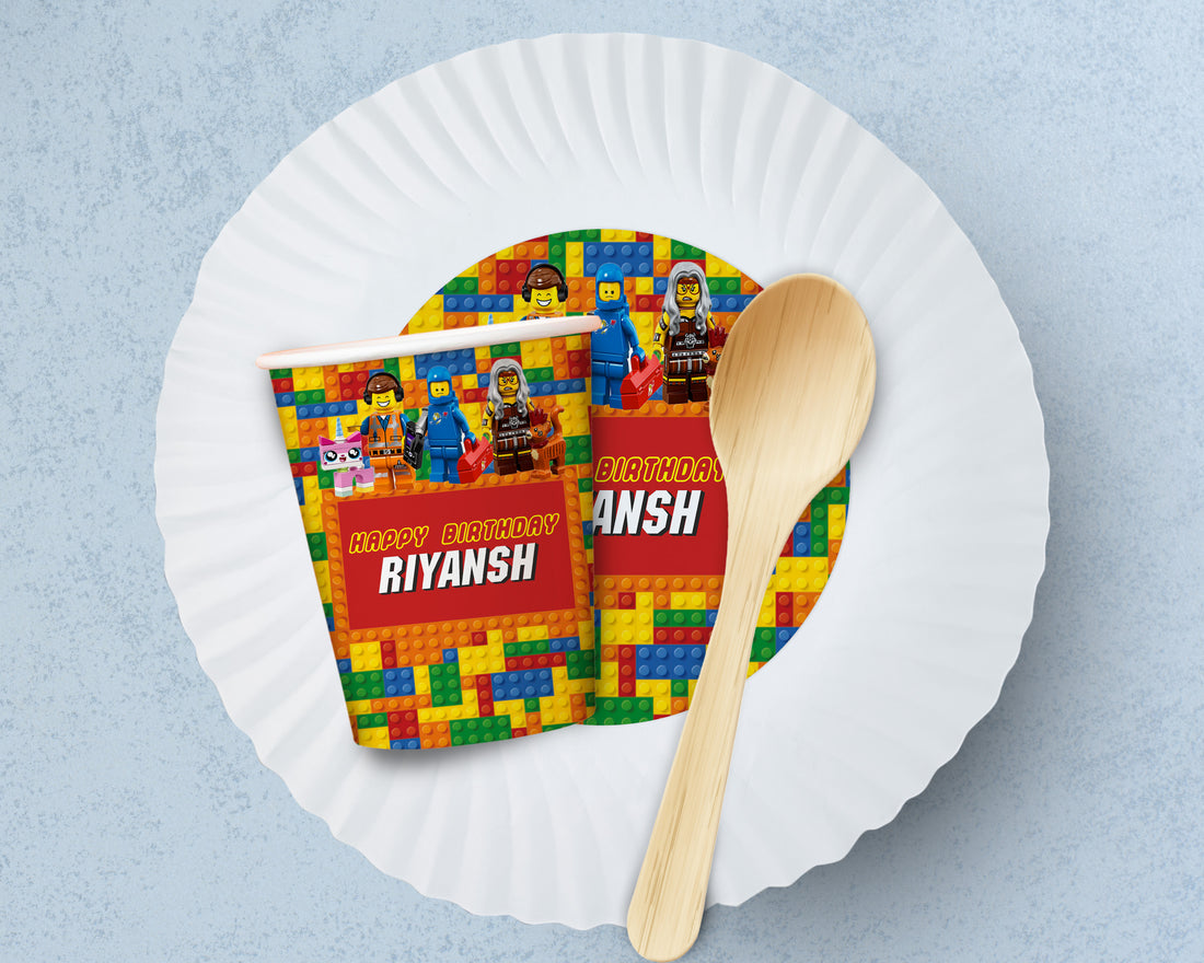 Lego Theme Party Cups and Plates Combo