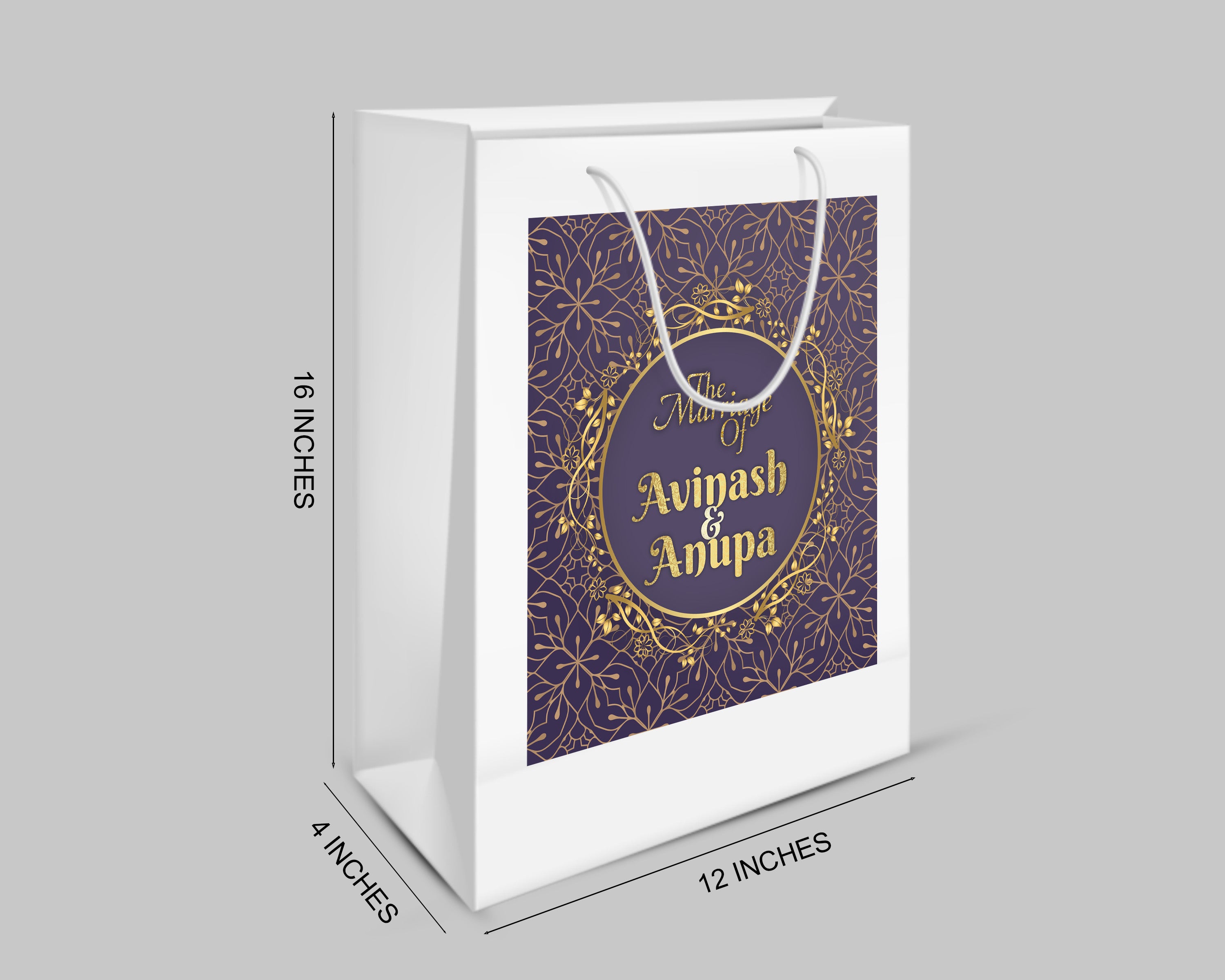 Wedding Theme Personalized Oversized Return Gift Bag - image 2 of 5 | Party Supplies India