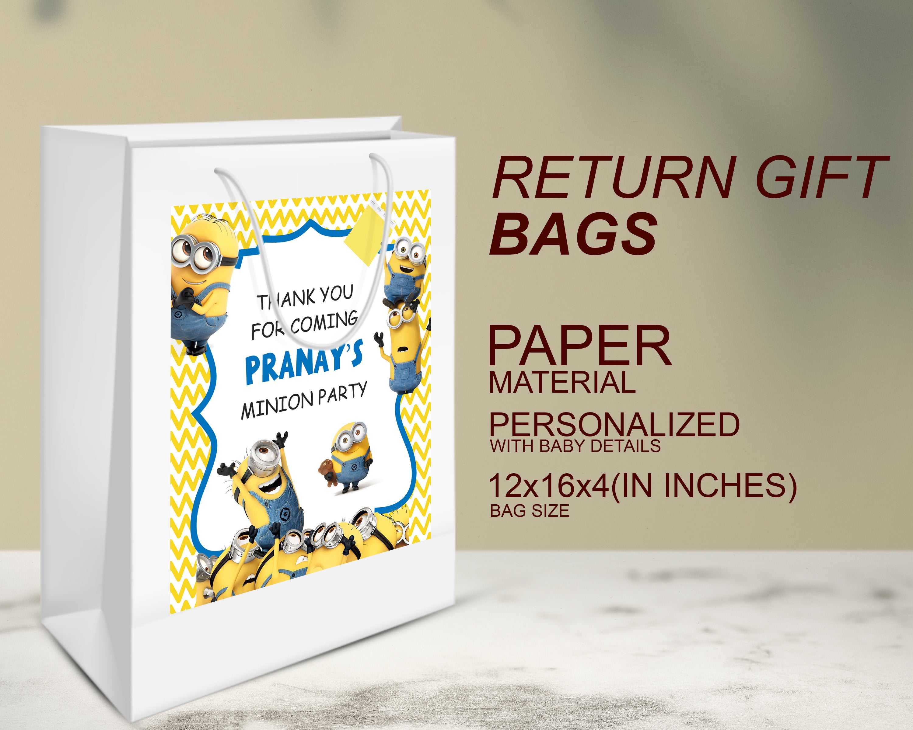Minions Theme Oversized Return Gift Bag - image 3 of 5 | Party Supplies India