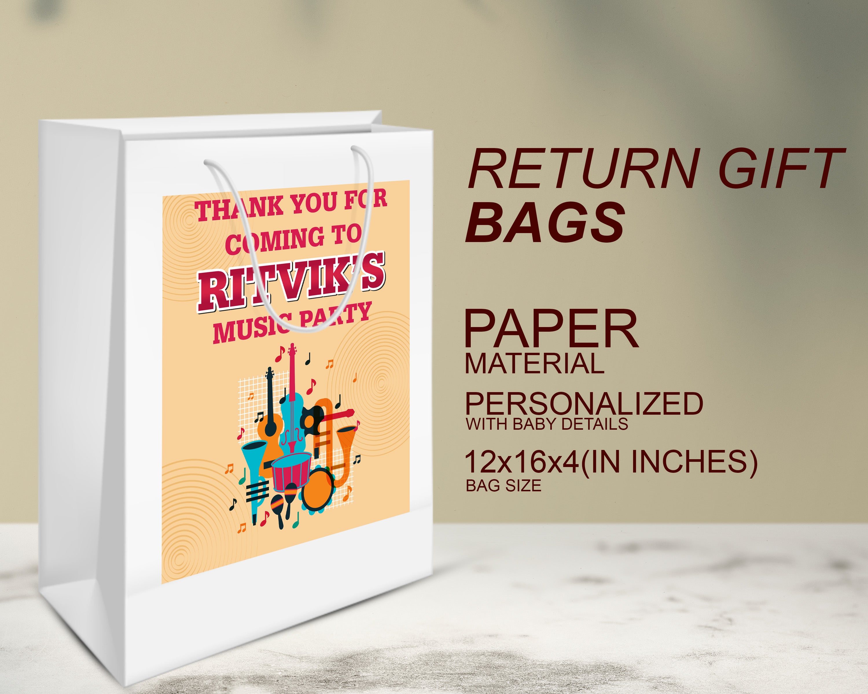 Music Theme Oversized Return Gift Bag - image 3 of 5 | Party Supplies India