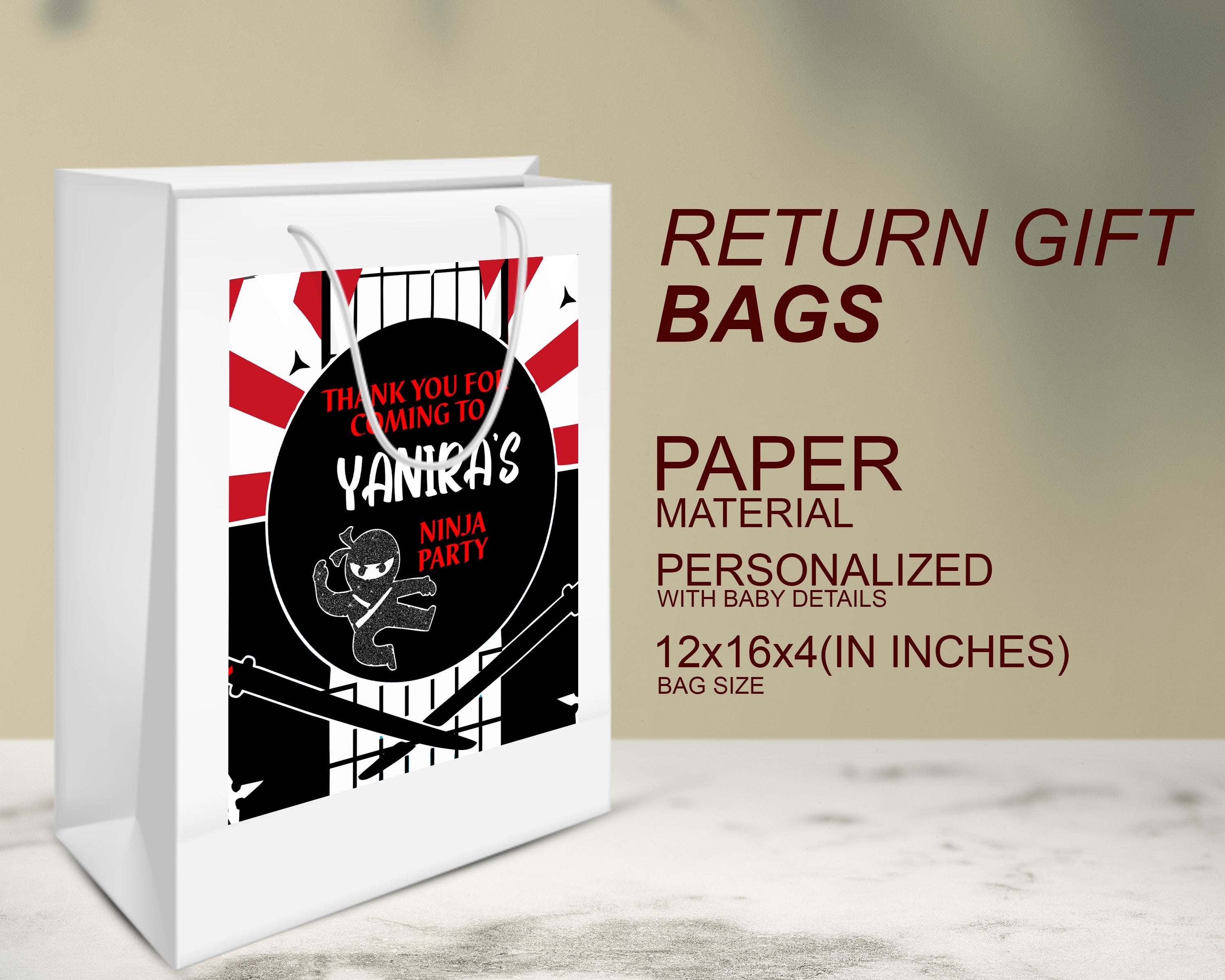 PSI Ninja Theme Oversized Return Gift Bag
