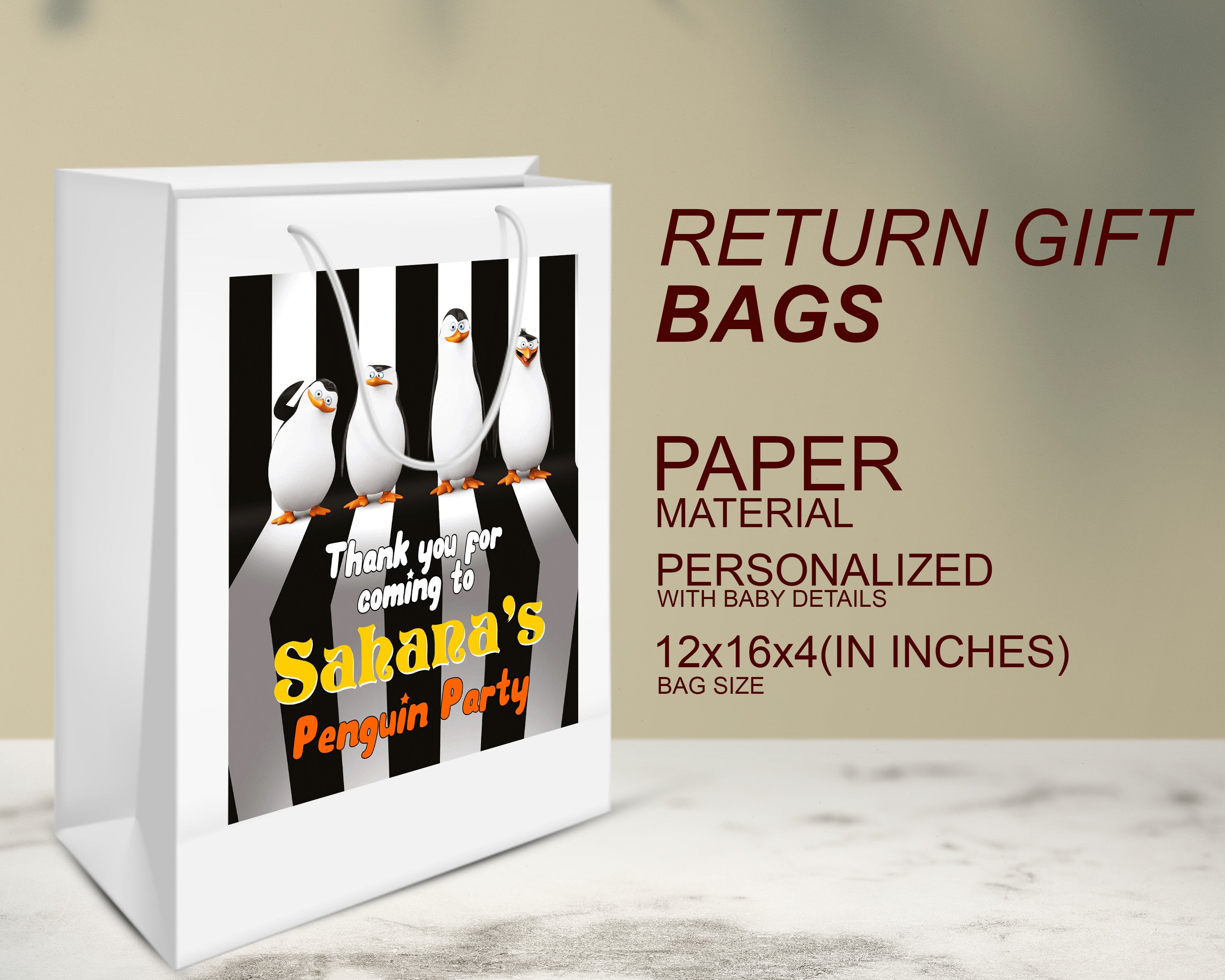 PSI Penguin Theme Oversized Return Gift Bag