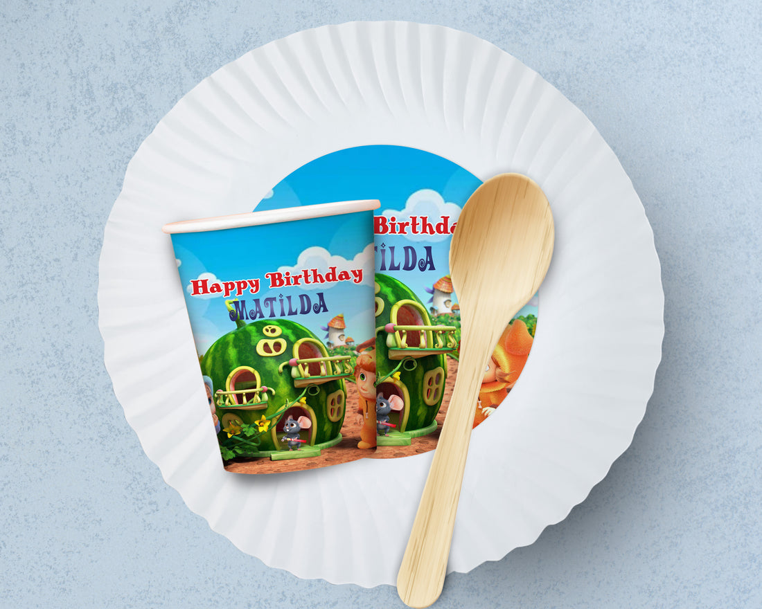 Dave & Ava Theme Paper Plates and Cups