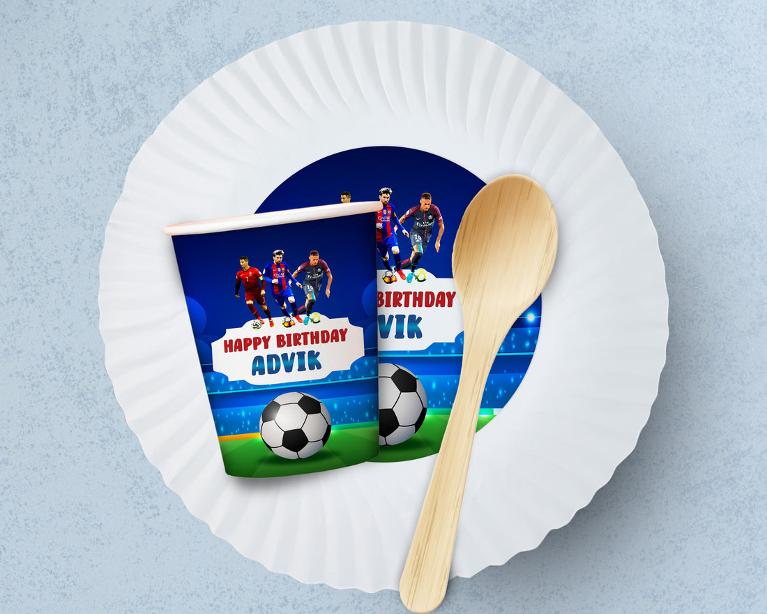 Football Theme Party Cups and Plates Combo