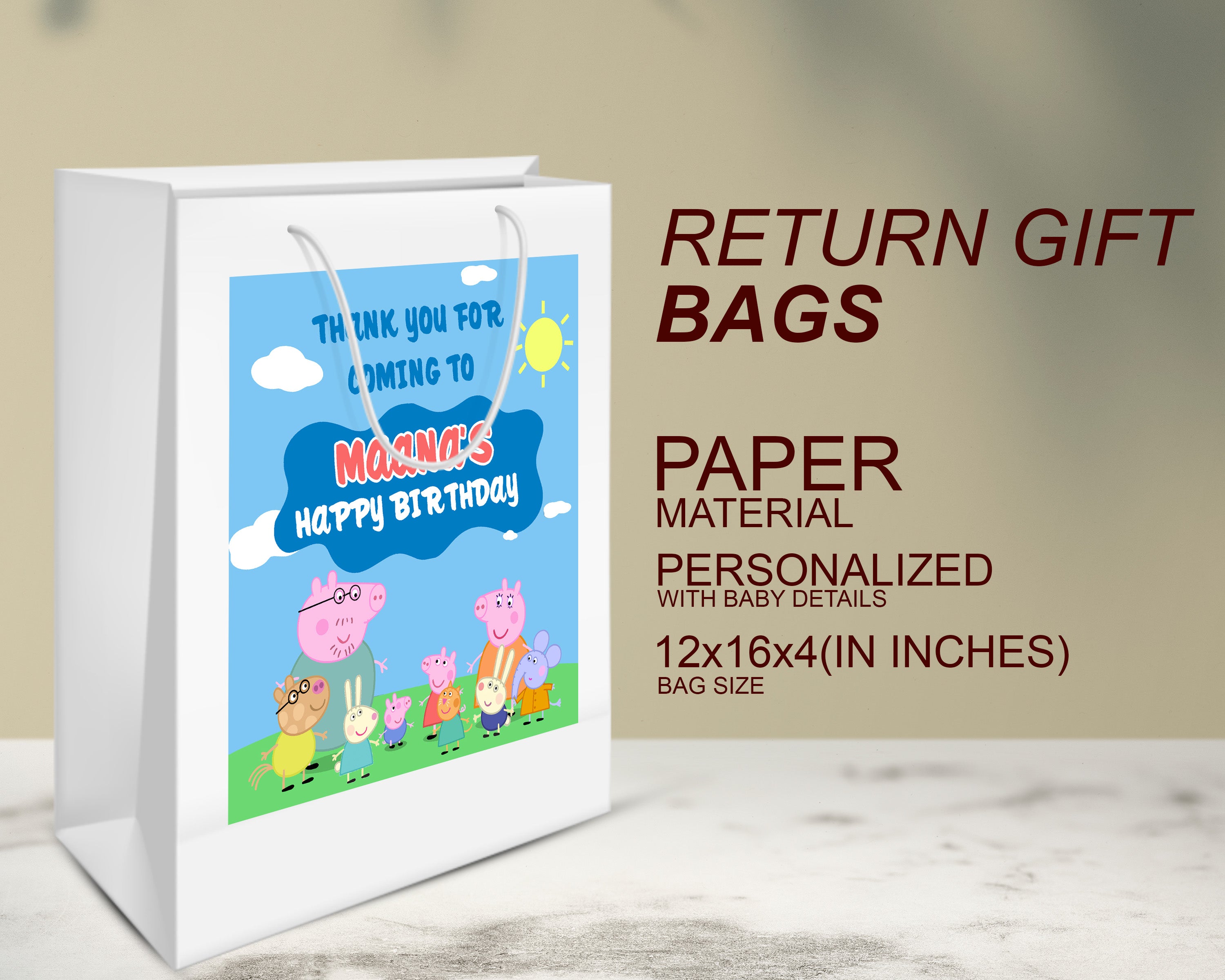 Peppa Pig Boy Theme Oversized Return Gift Bag