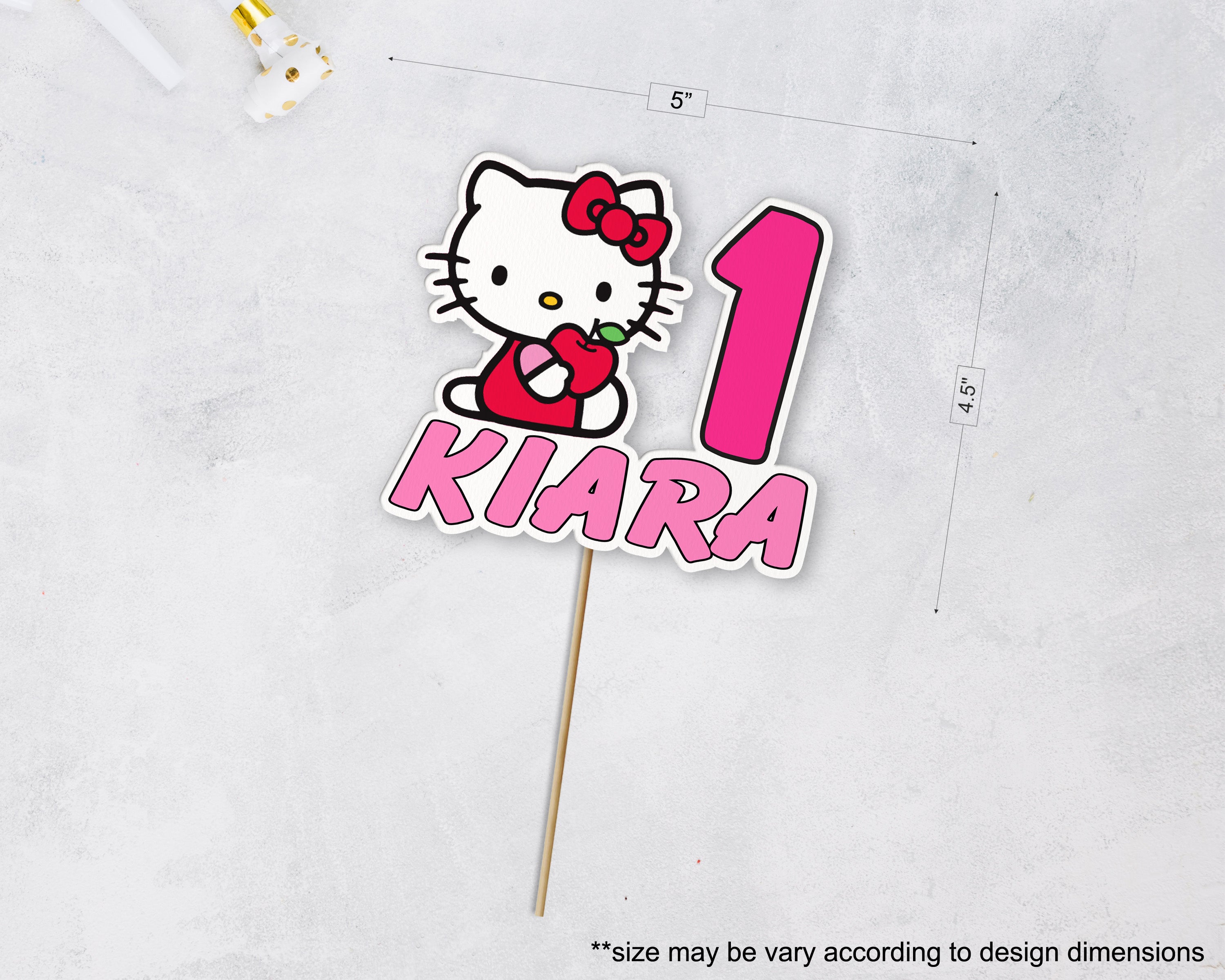 Hello Kitty Theme Personalized Cake Topper