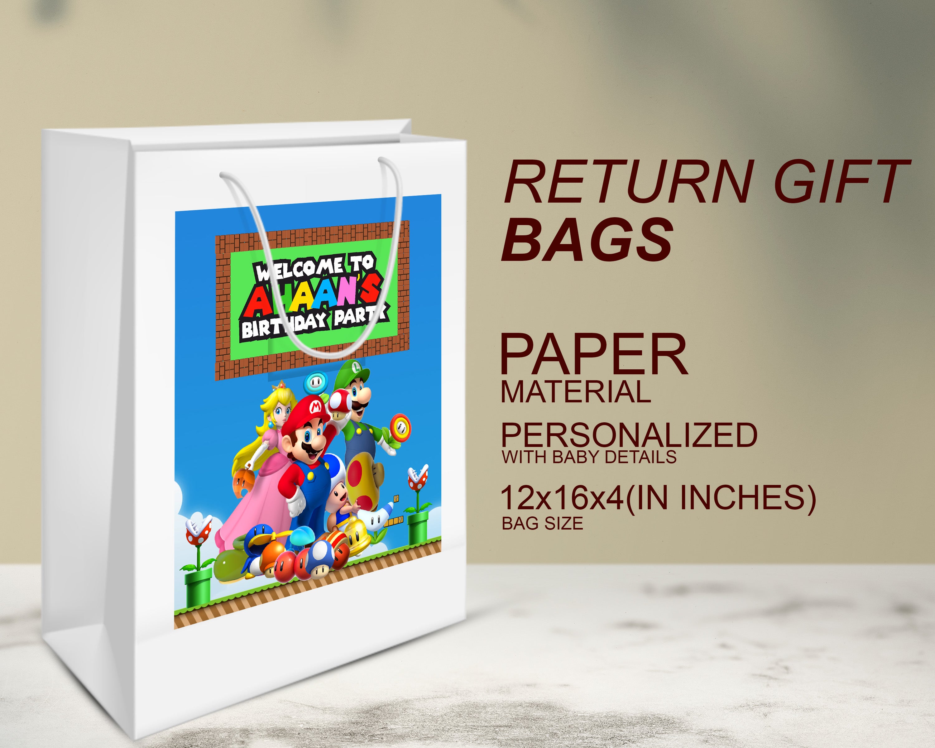 PSI Super Mario Theme Oversized Return Gift Bag