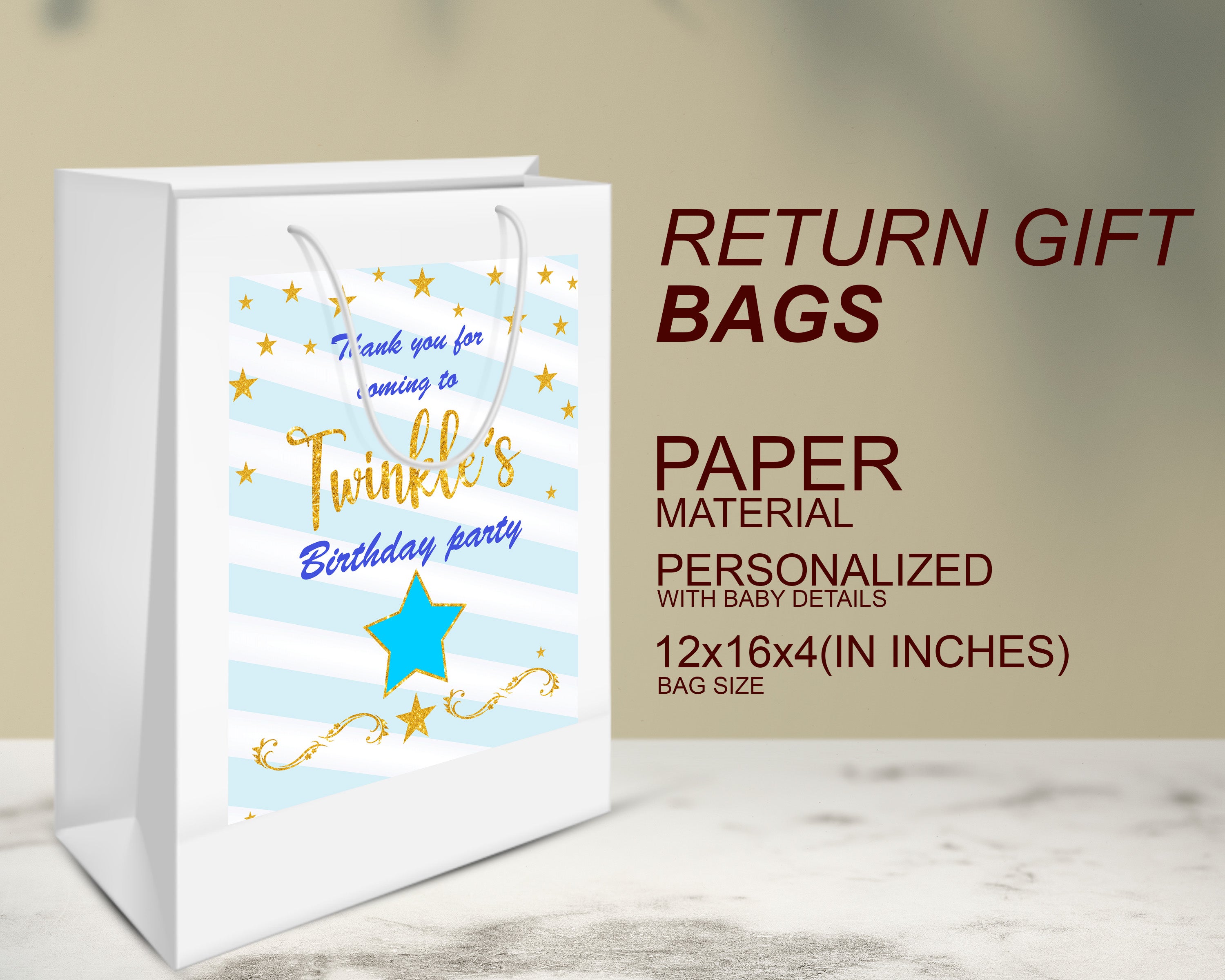 Twinkle Twinkle Little Star Girl Theme Oversized Return Gift Bag
