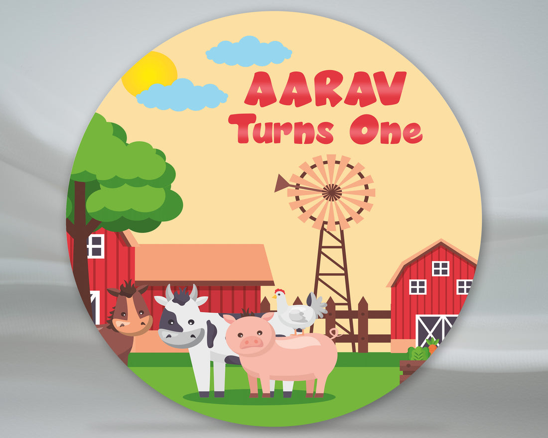 Farm Theme Round Backdrop