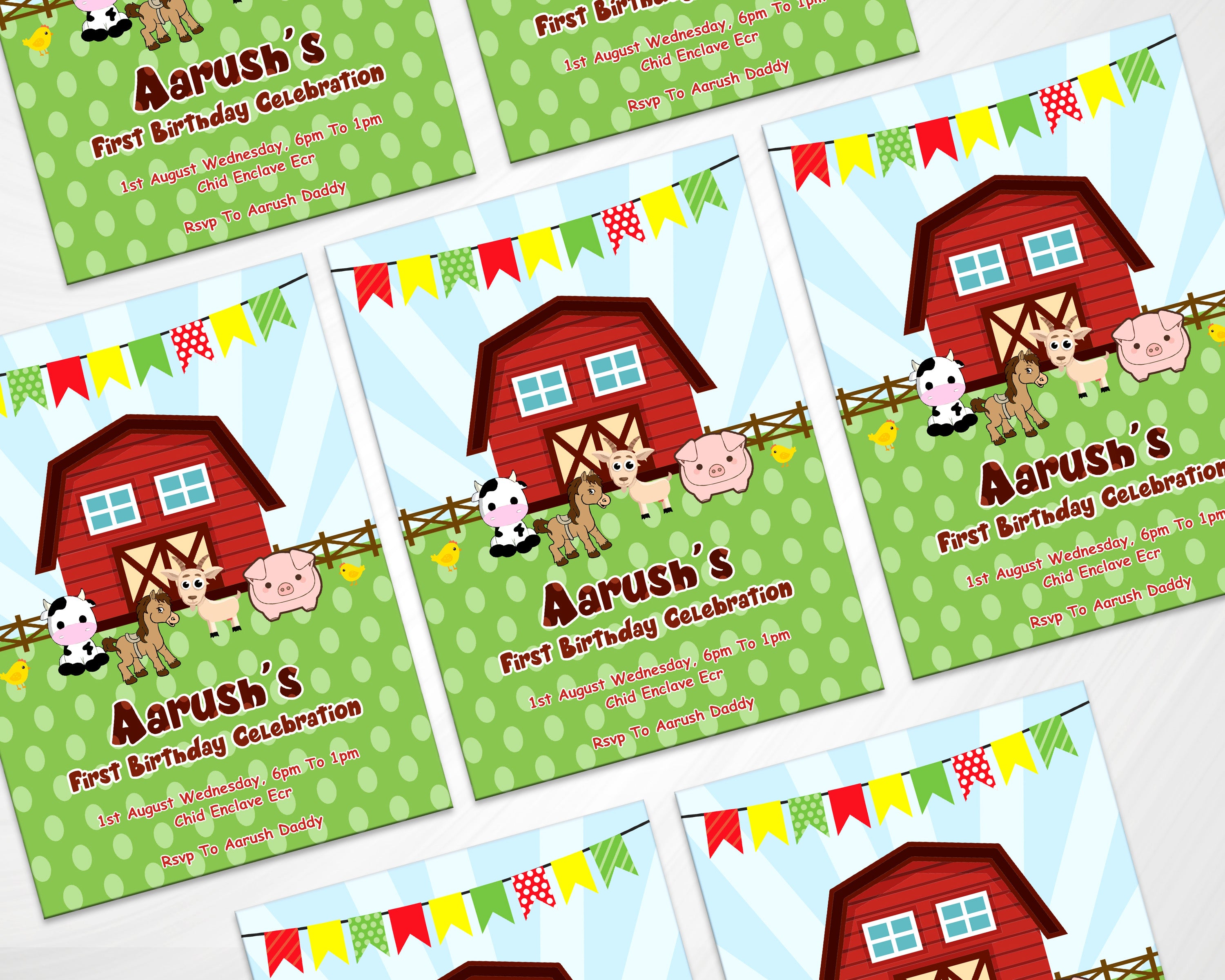 Farm Theme Personalized Invite