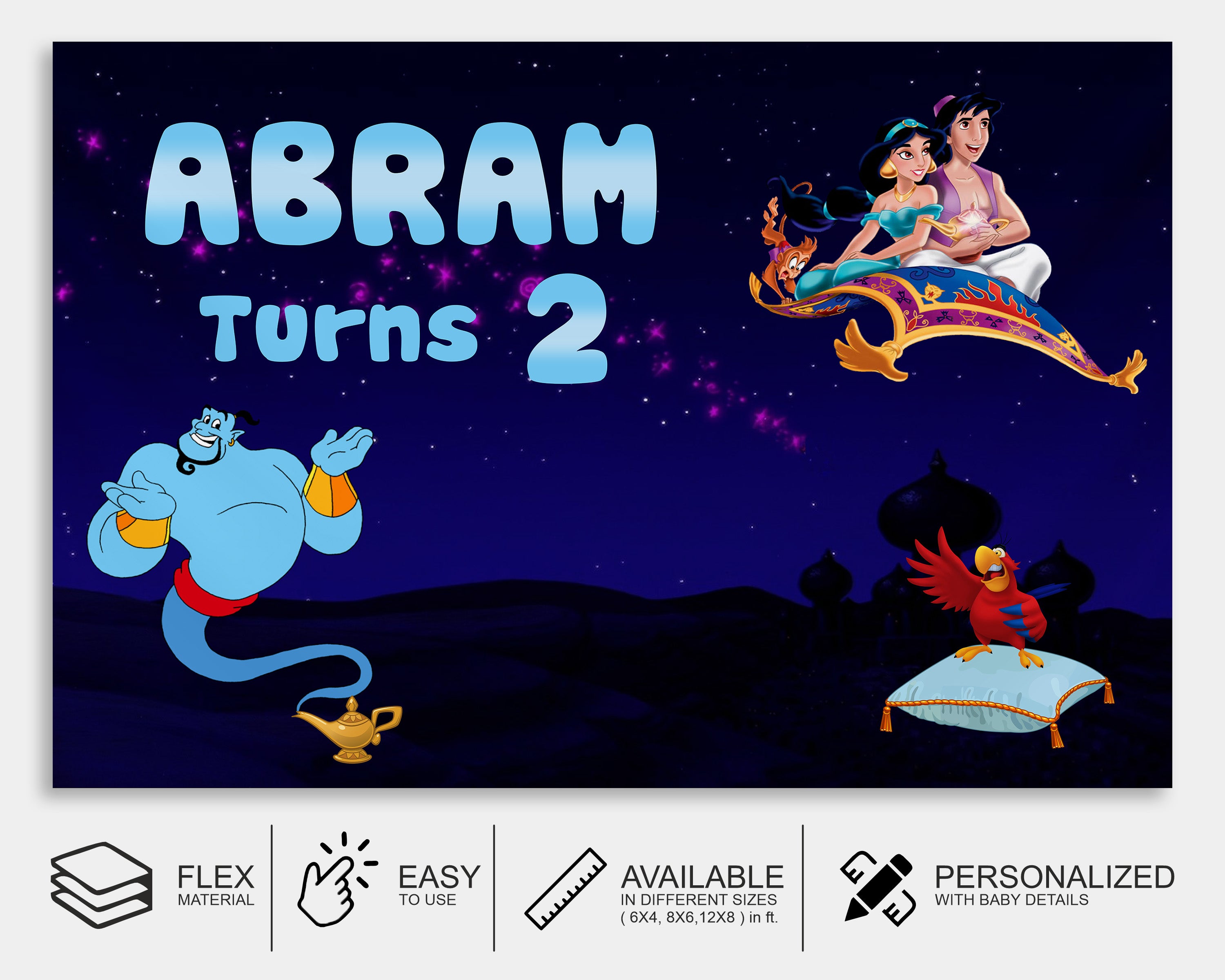 Aladdin Theme Personalized Backdrop
