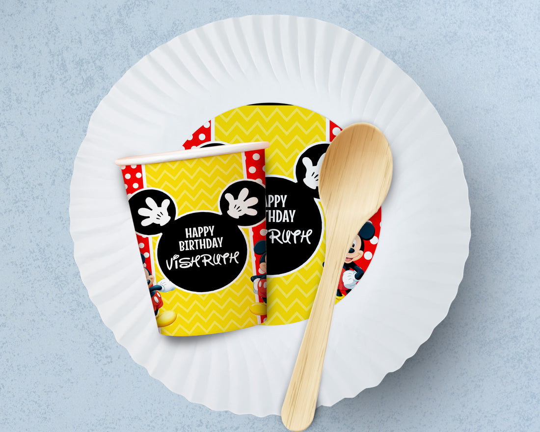 Mickey Mouse Theme Party Cups and Plates Combo