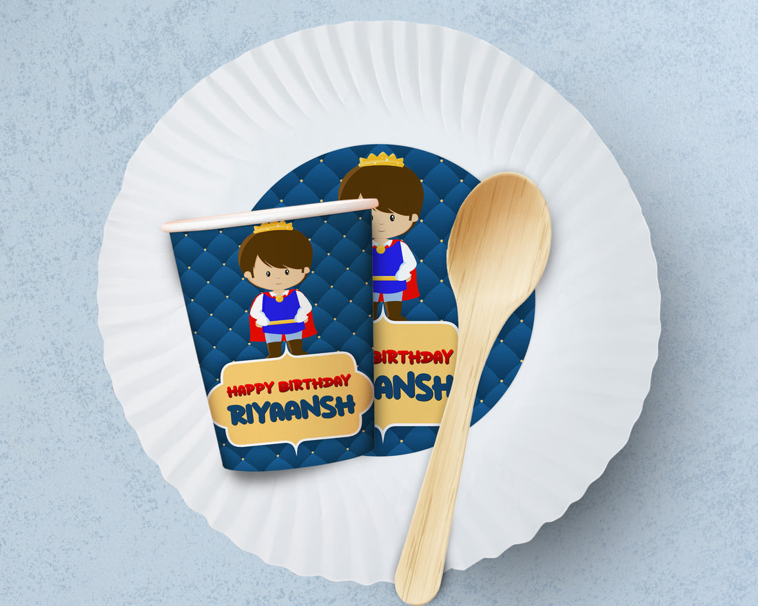 Prince Theme Party Cups and Plates Combo