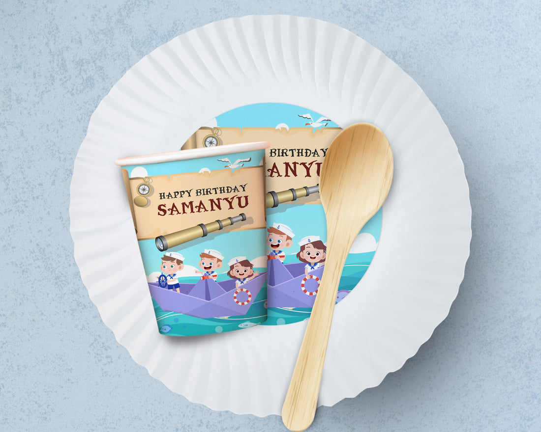 Sailor Theme Party Cups and Plates Combo