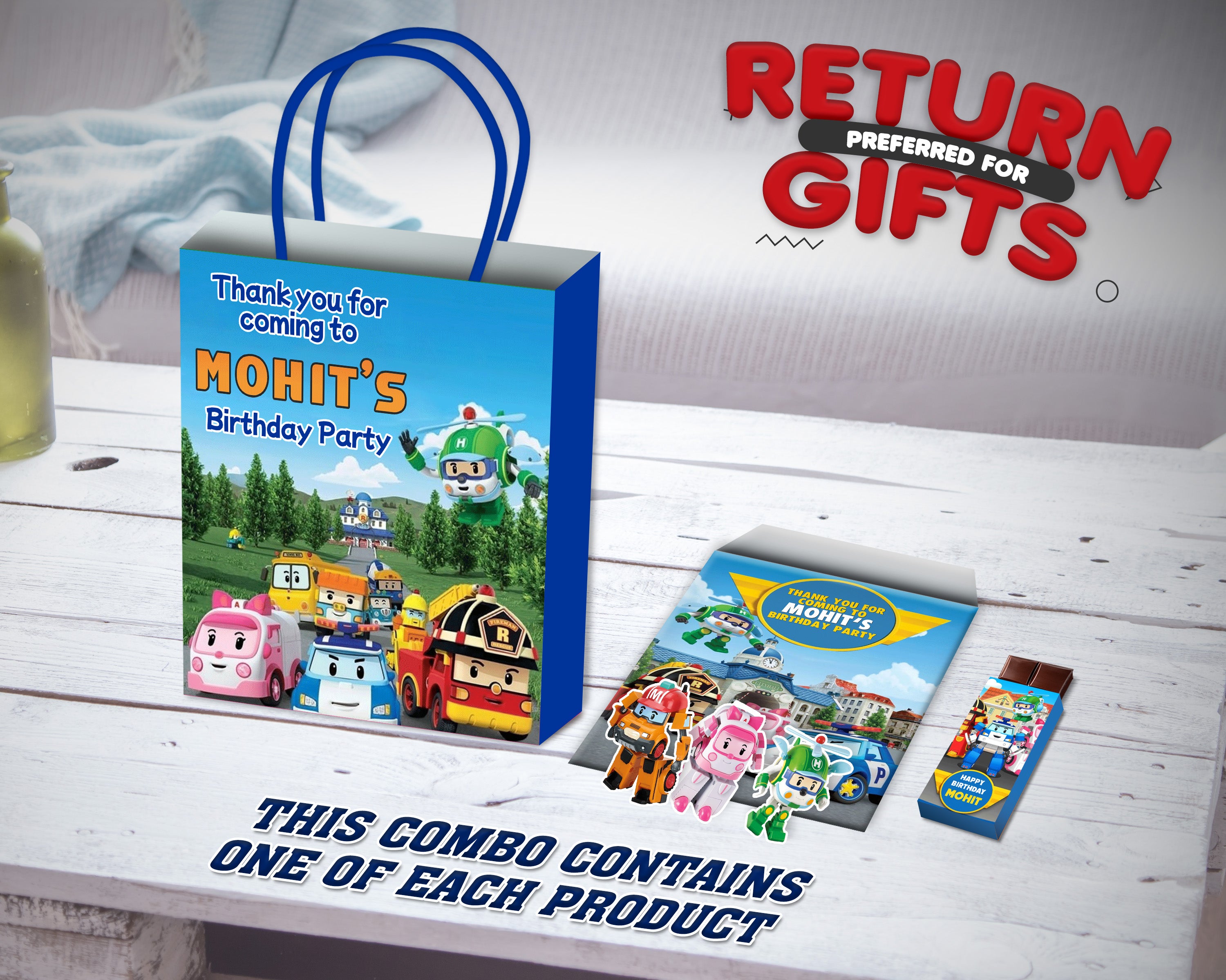 Robo Poli Theme Return Gift Combo