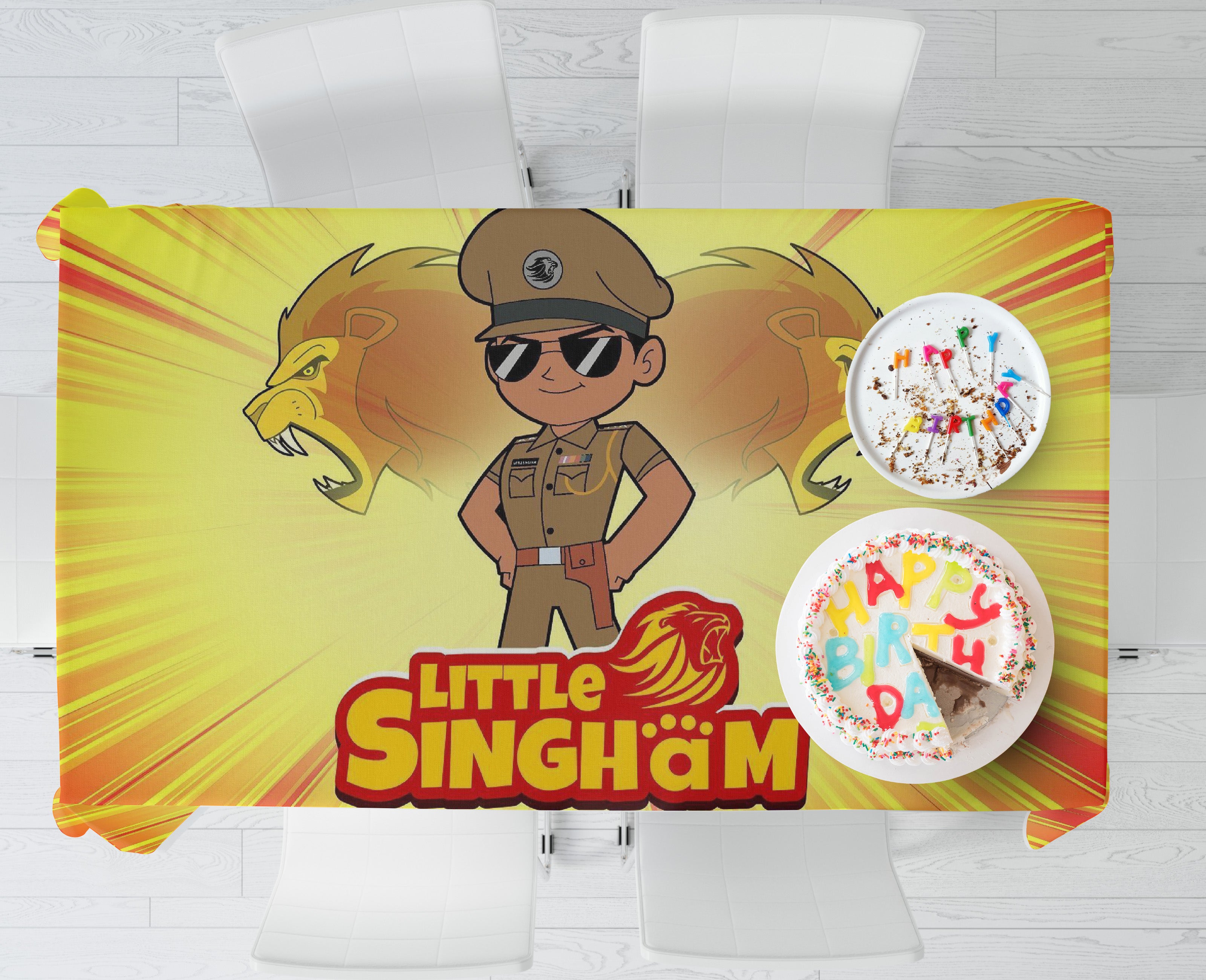 Little Singham Theme Cake Tablecover