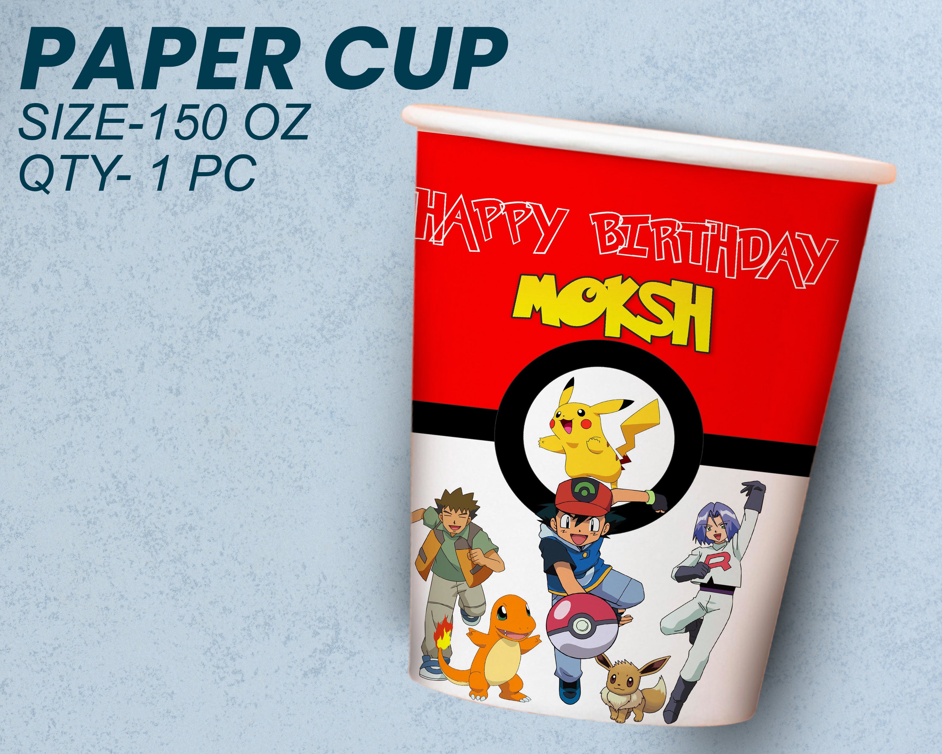 PSI Pokemon Theme Party Cups and Plates Combo
