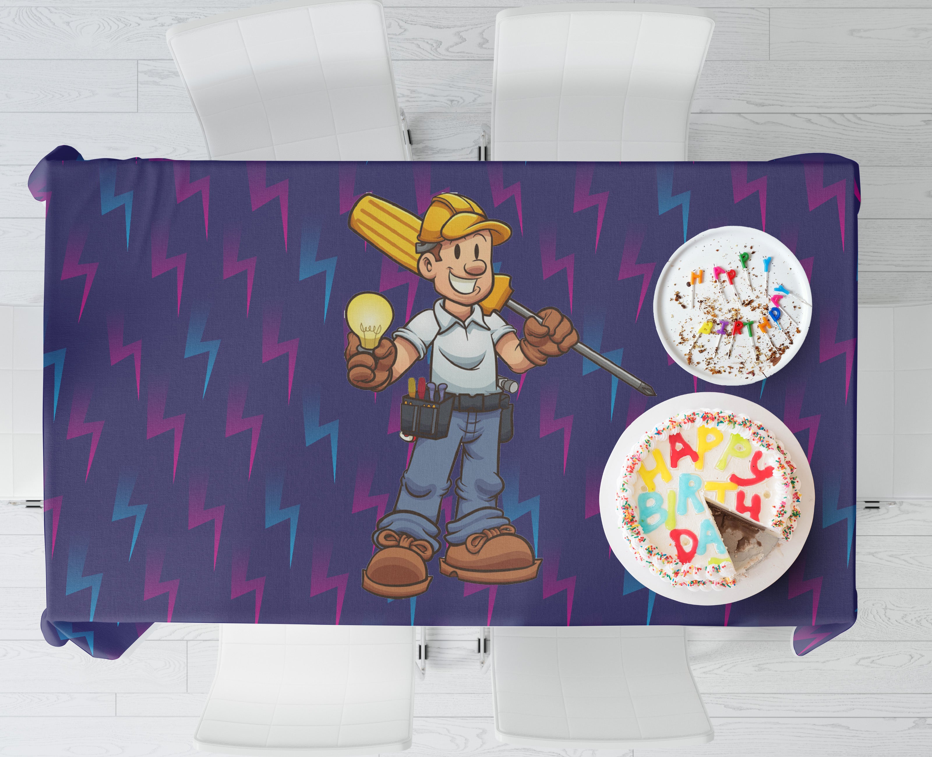 PSI Electrician Theme Cake Tablecover