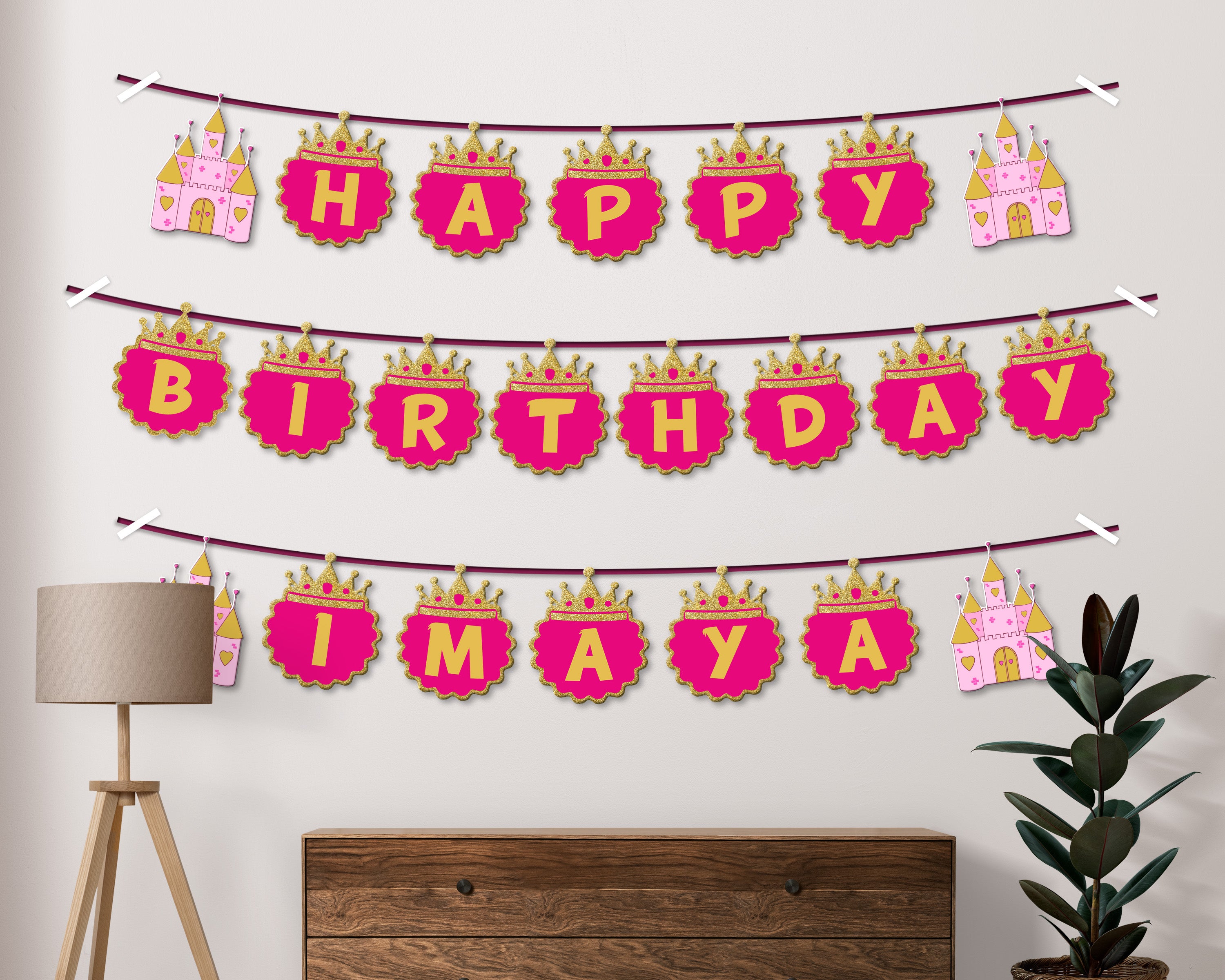 Princess Theme Customized with Baby Name Hanging