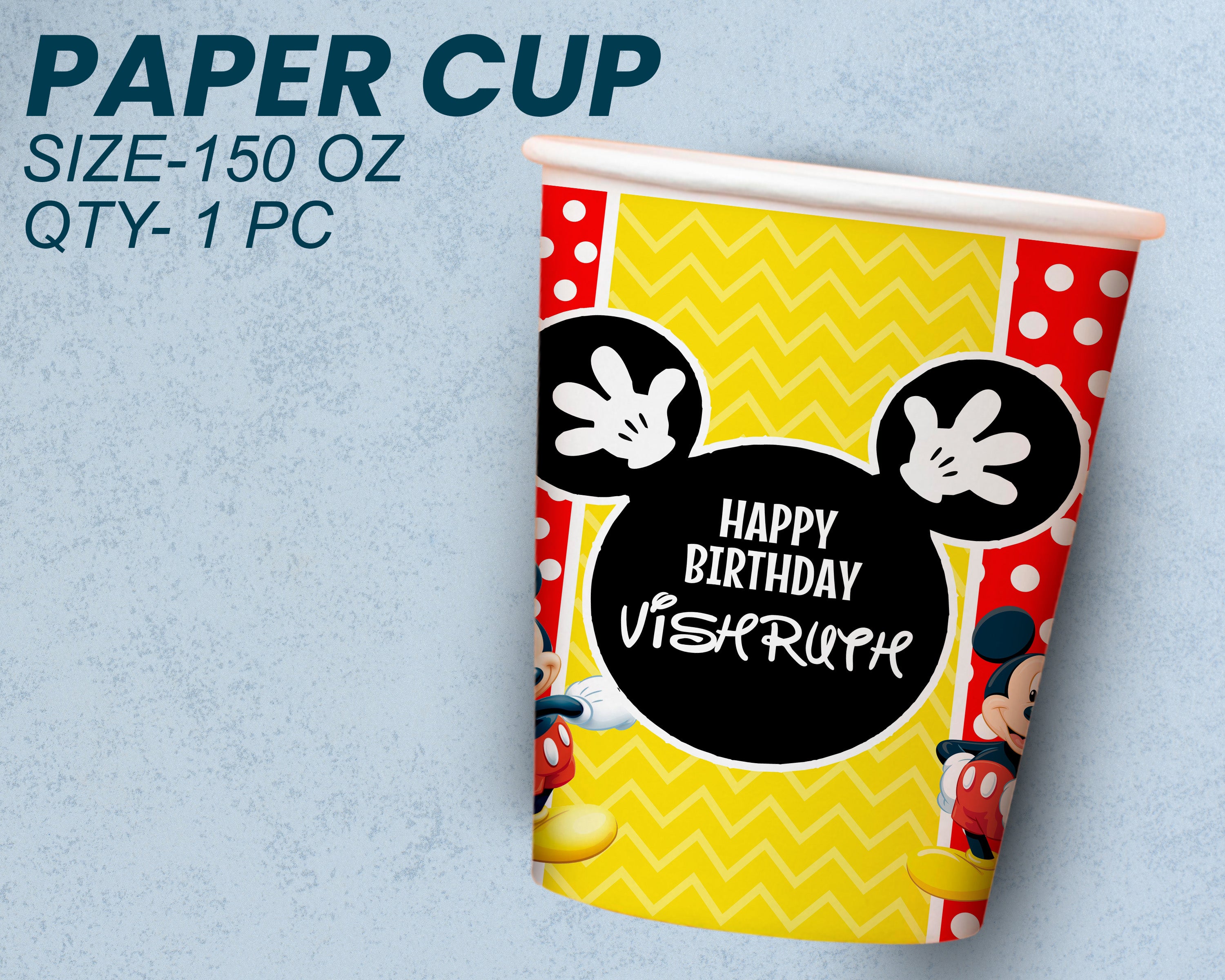 Mickey Mouse Theme Party Cups and Plates Combo